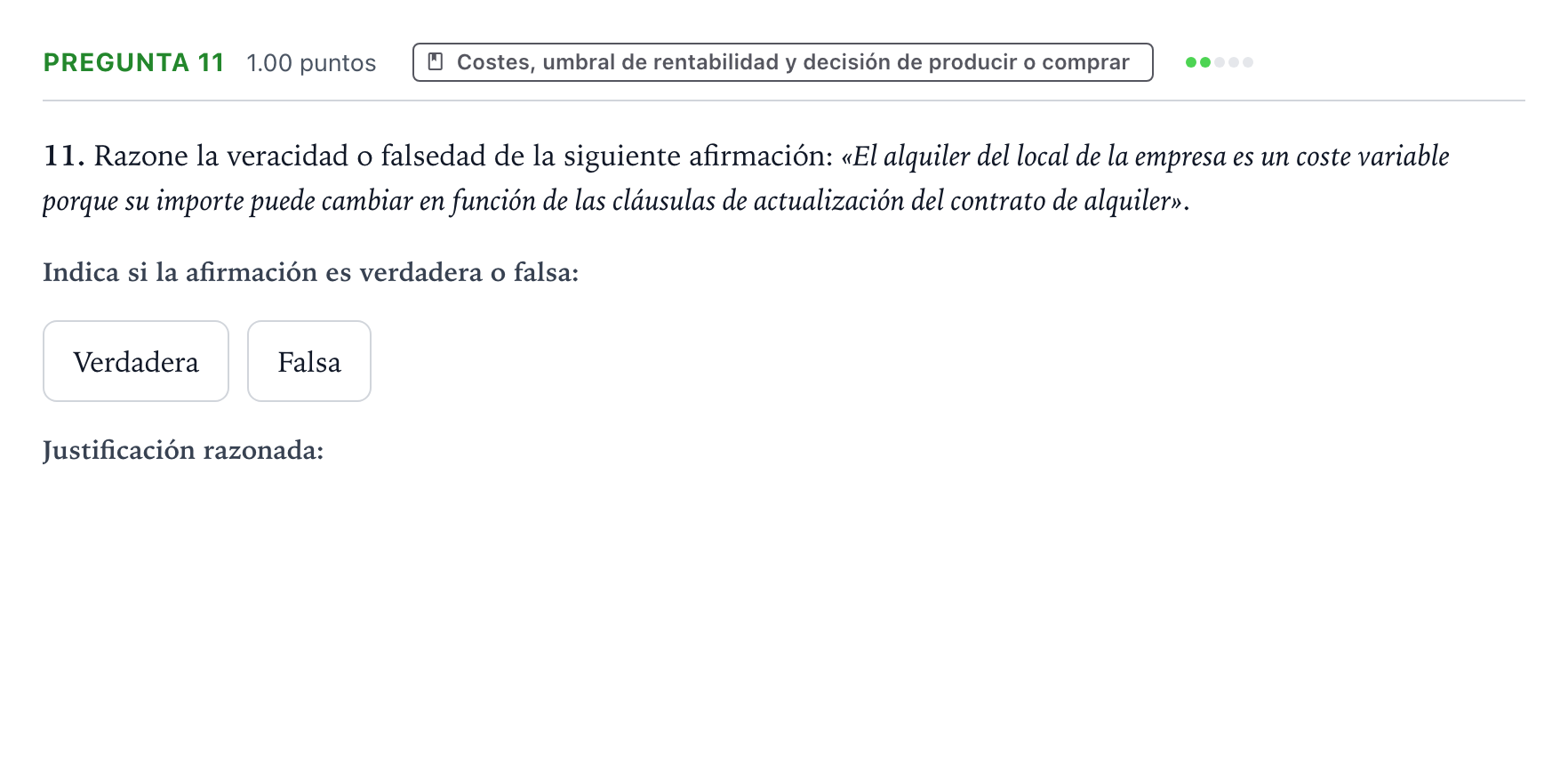 Enunciado: Pregunta 11 · Empresa y Diseño de Modelos de Negocio PAU Valencia Extraordinaria 2024
