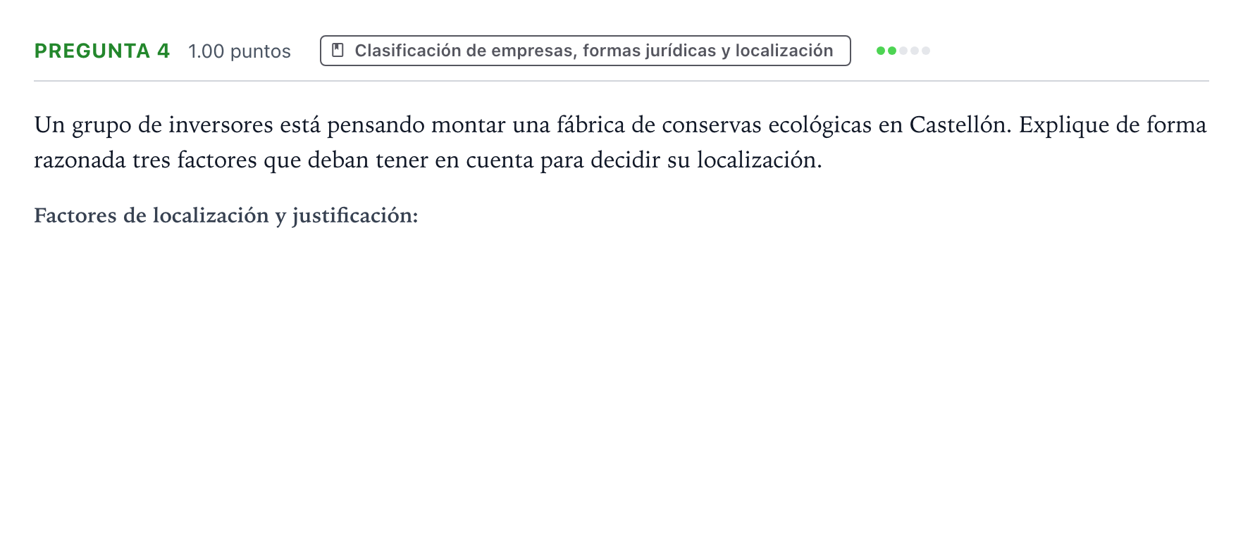 Enunciado: Pregunta 4 · Empresa y Diseño de Modelos de Negocio PAU Valencia Extraordinaria 2024