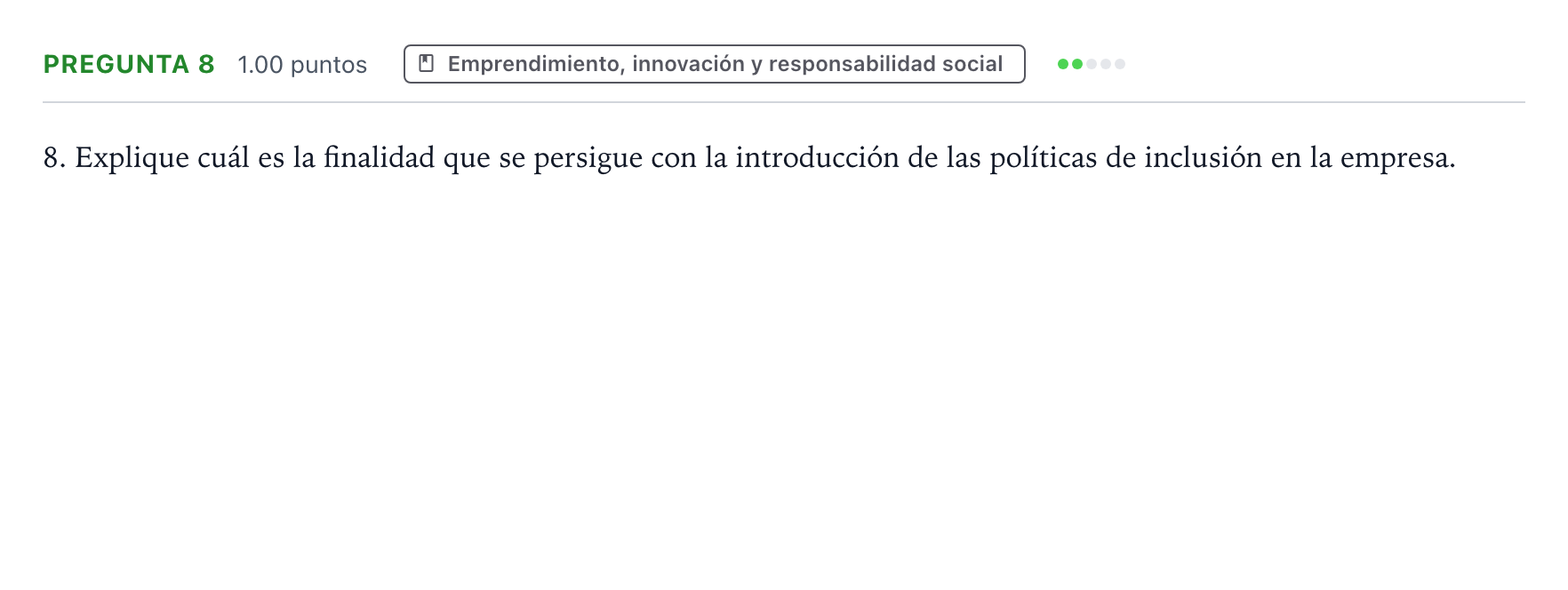 Enunciado: Pregunta 8 · Empresa y Diseño de Modelos de Negocio PAU Valencia Extraordinaria 2024