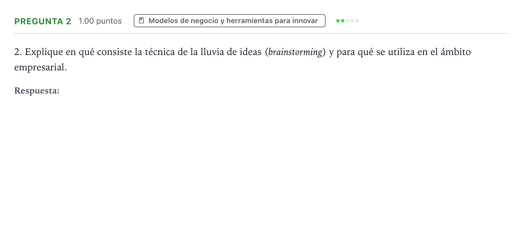 Enunciado: Pregunta 2 · Empresa y Diseño de Modelos de Negocio PAU Valencia Ordinaria 2024