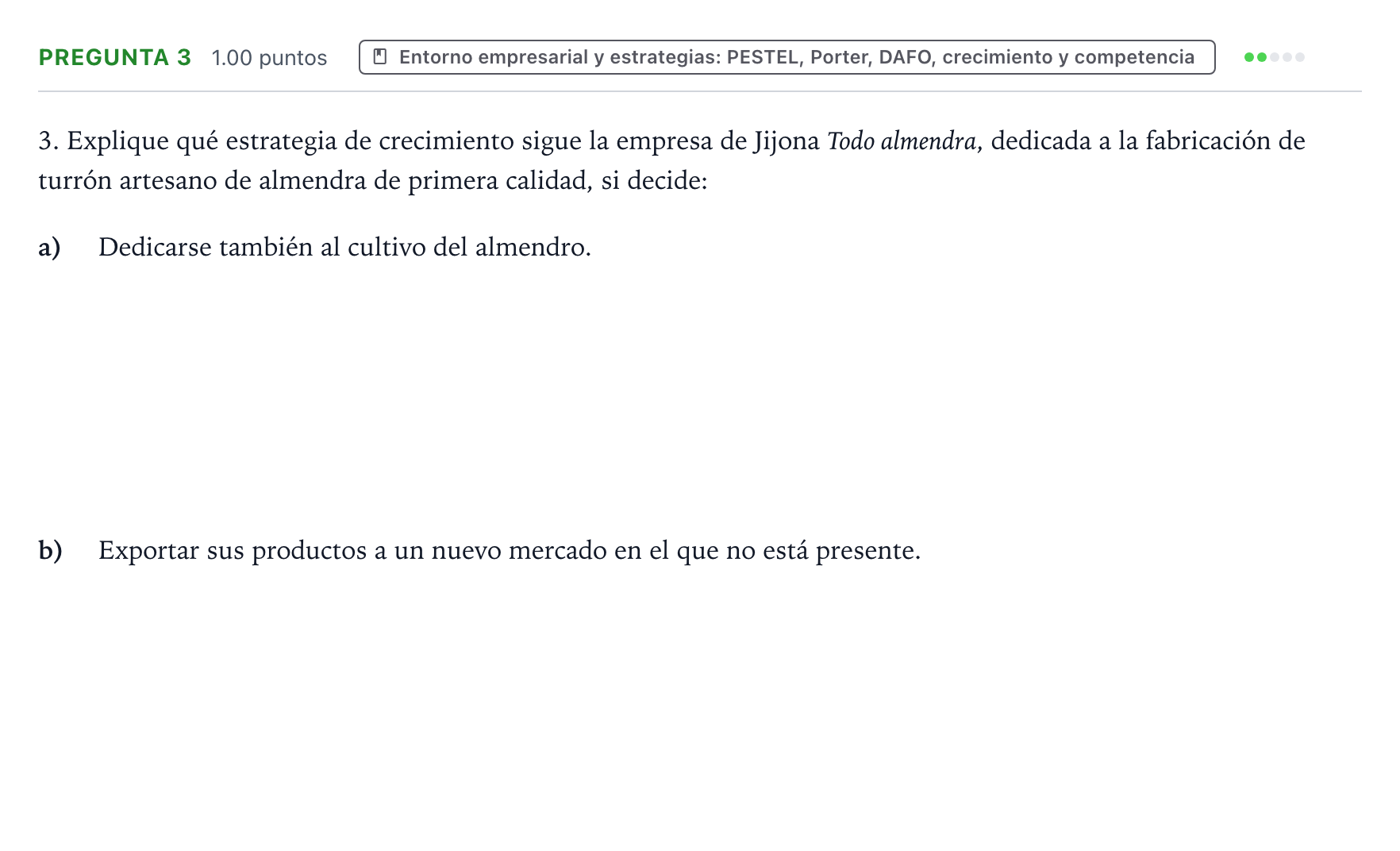 Enunciado: Pregunta 3 · Empresa y Diseño de Modelos de Negocio PAU Valencia Ordinaria 2024