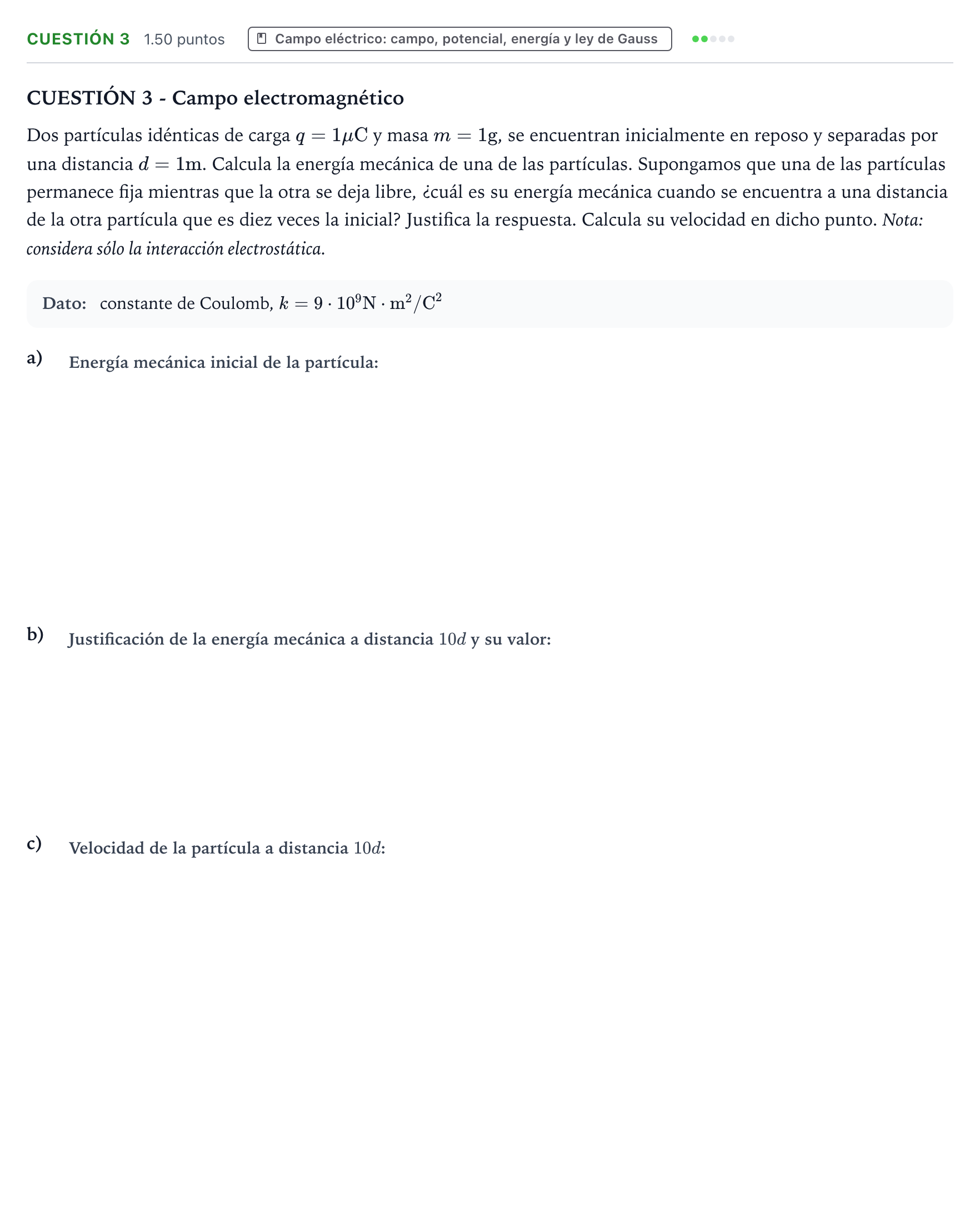 Enunciado: Cuestión 3 · Física PAU Valencia Extraordinaria 2024