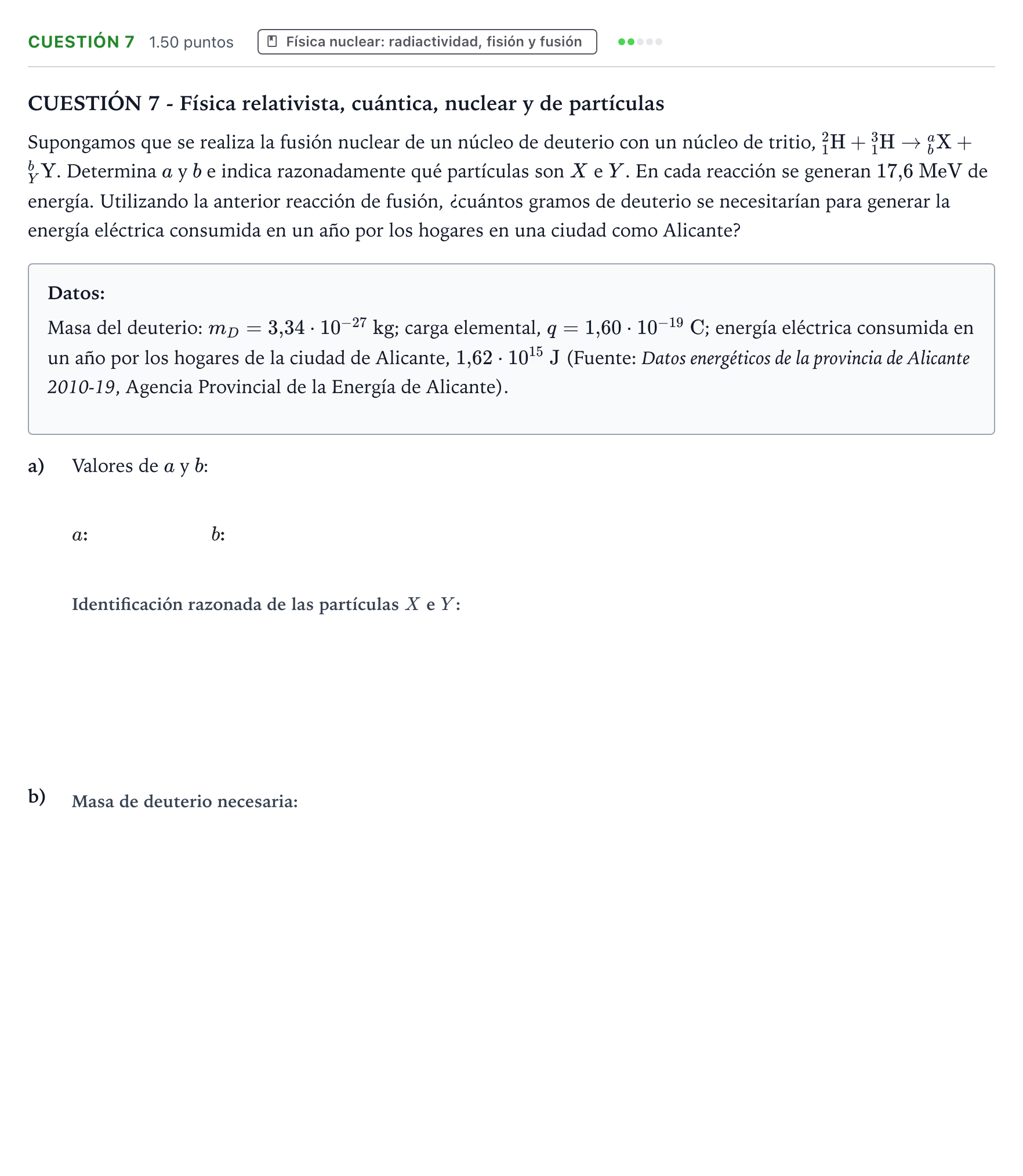 Enunciado: Cuestión 7 · Física PAU Valencia Extraordinaria 2024