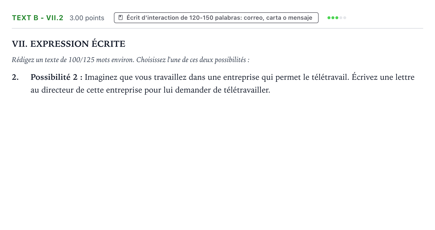 Enunciado: Ejercicio Text B - VII.2 · Francés PAU Valencia Ordinaria solapamiento 2024