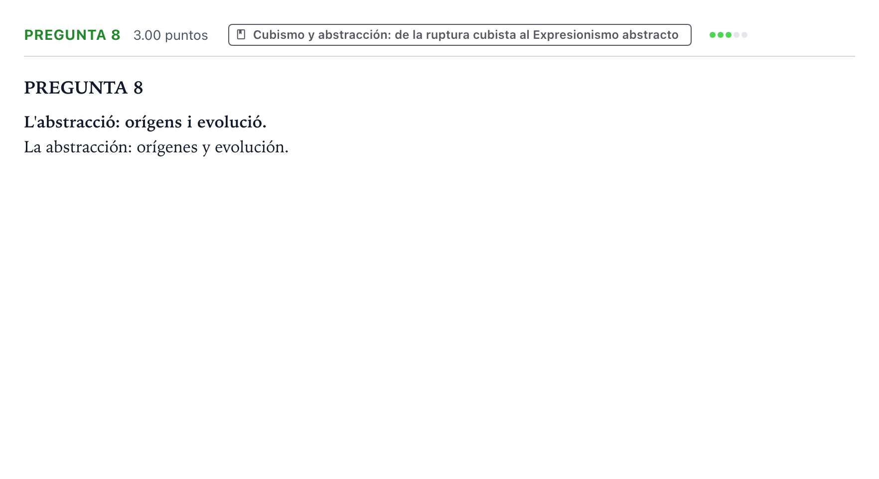 Enunciado: Pregunta 8 · Fundamentos Artísticos PAU Valencia Ordinaria 2024