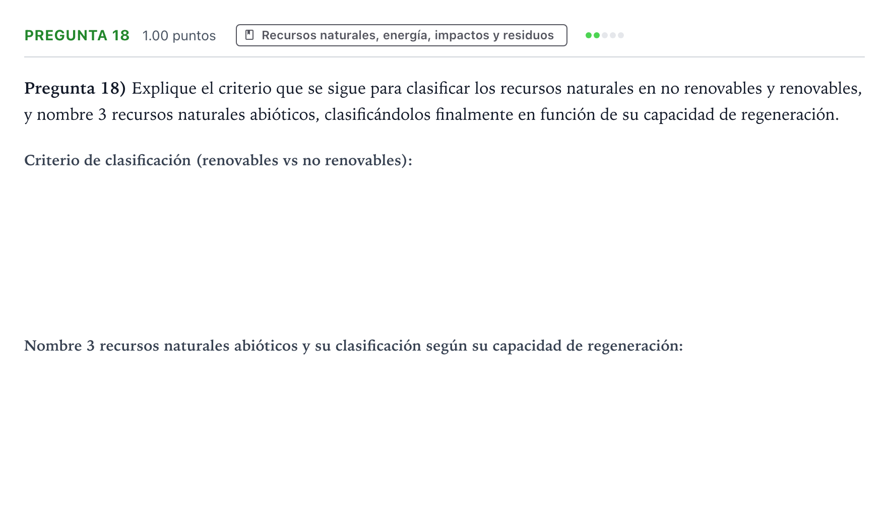 Enunciado: Pregunta 18 · Geología y Ciencias Ambientales PAU Valencia Extraordinaria 2024
