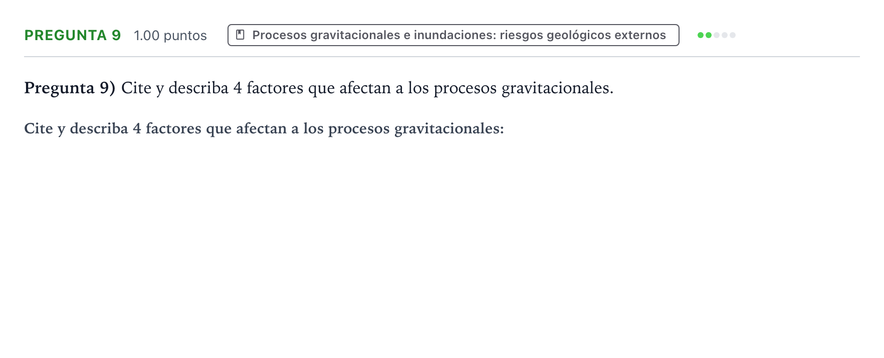 Enunciado: Pregunta 9 · Geología y Ciencias Ambientales PAU Valencia Extraordinaria 2024