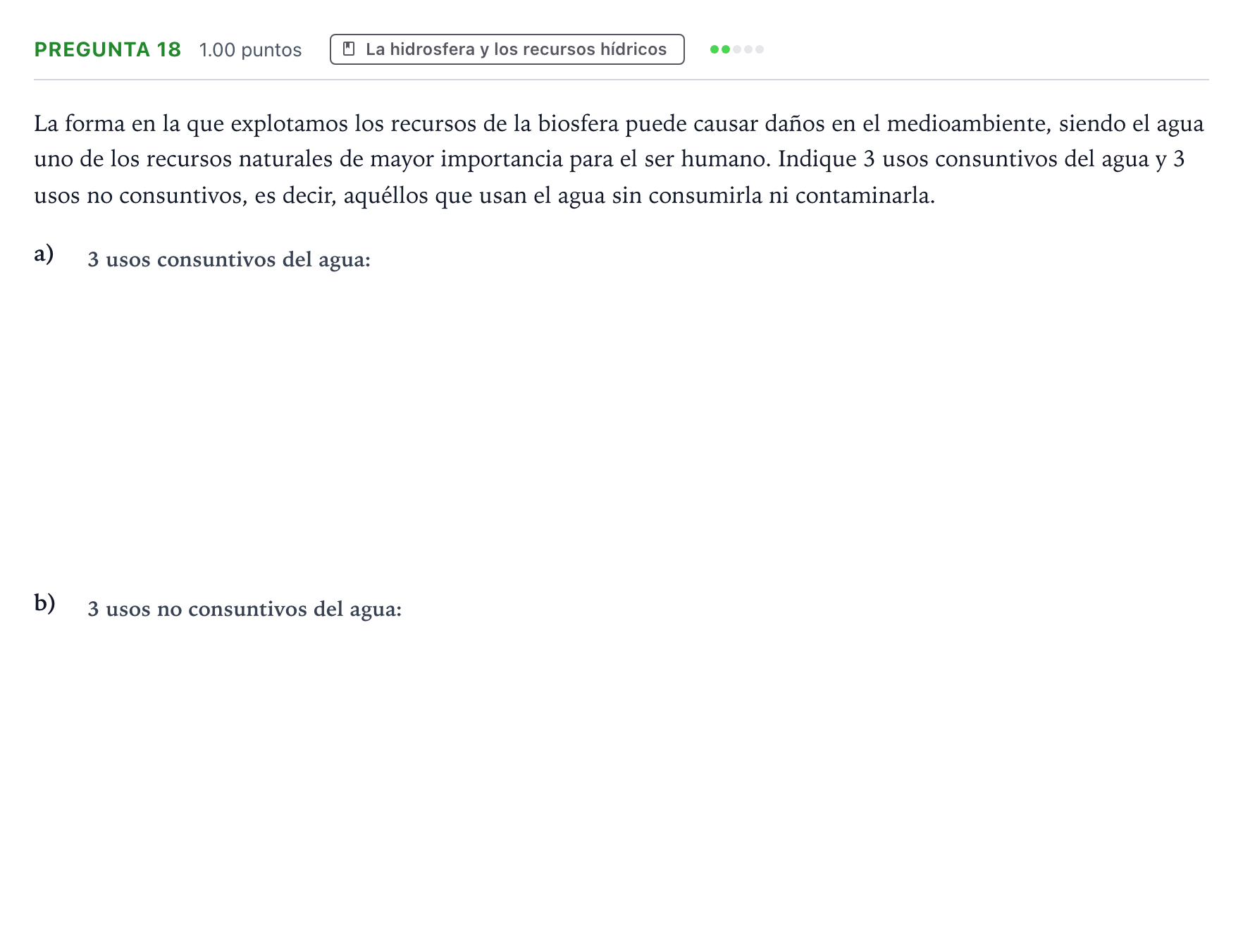 Enunciado: Pregunta 18 · Geología y Ciencias Ambientales PAU Valencia Ordinaria 2024
