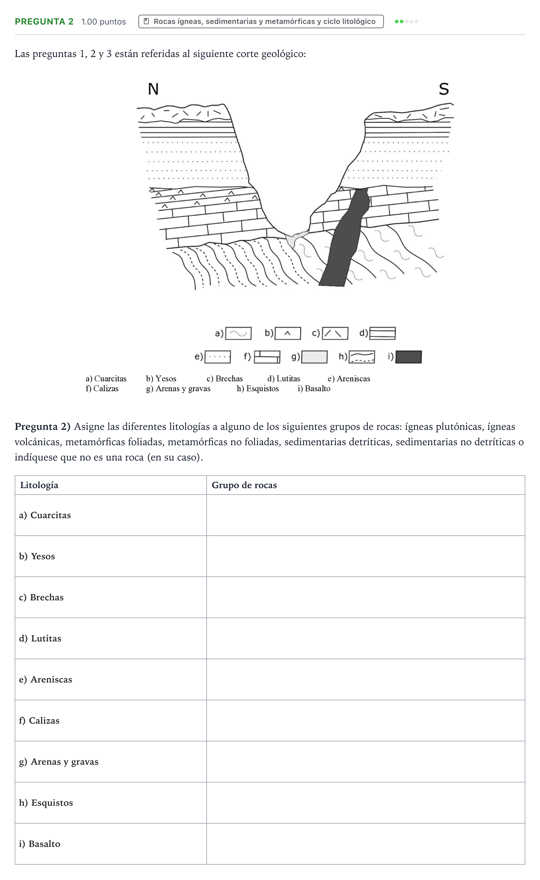 Enunciado: Pregunta 2 · Geología y Ciencias Ambientales PAU Valencia Ordinaria 2024