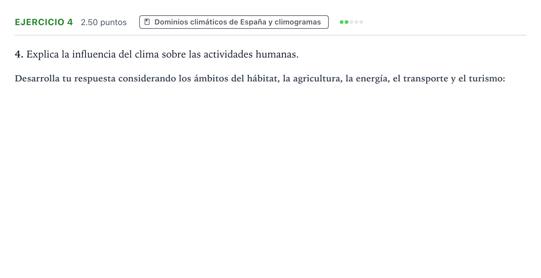 Enunciado: Problema 4 · Geografía PAU Valencia Extraordinaria 2024
