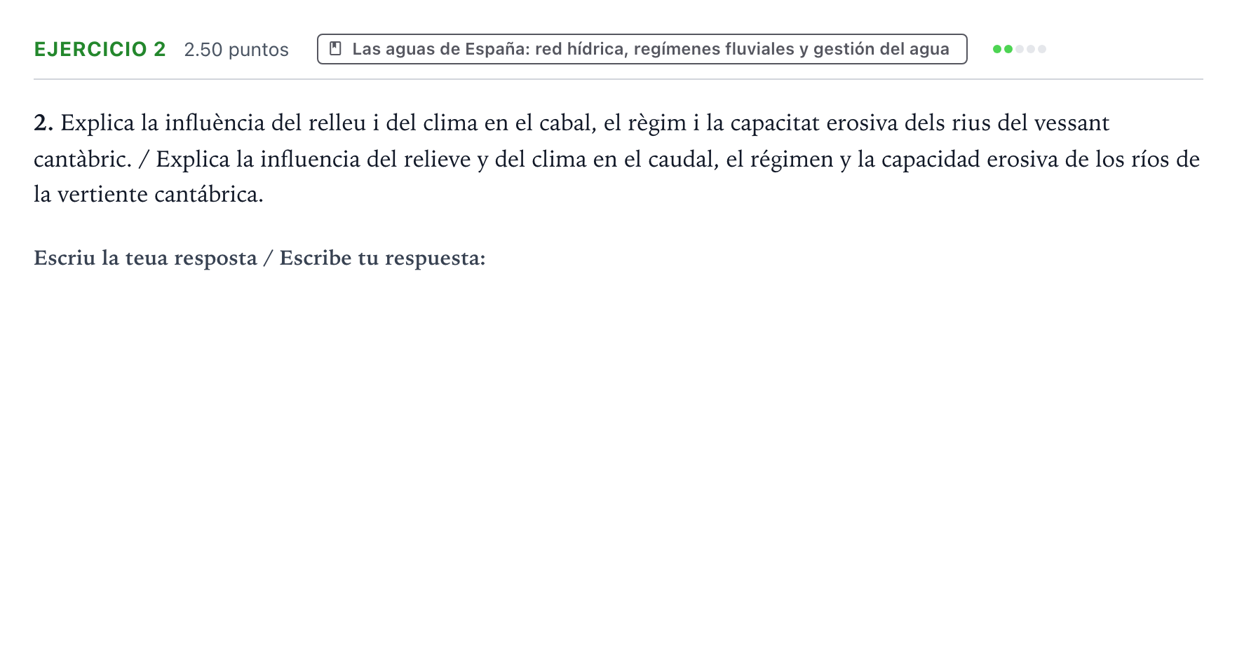 Enunciado: Problema 2 · Geografía PAU Valencia Ordinaria 2024