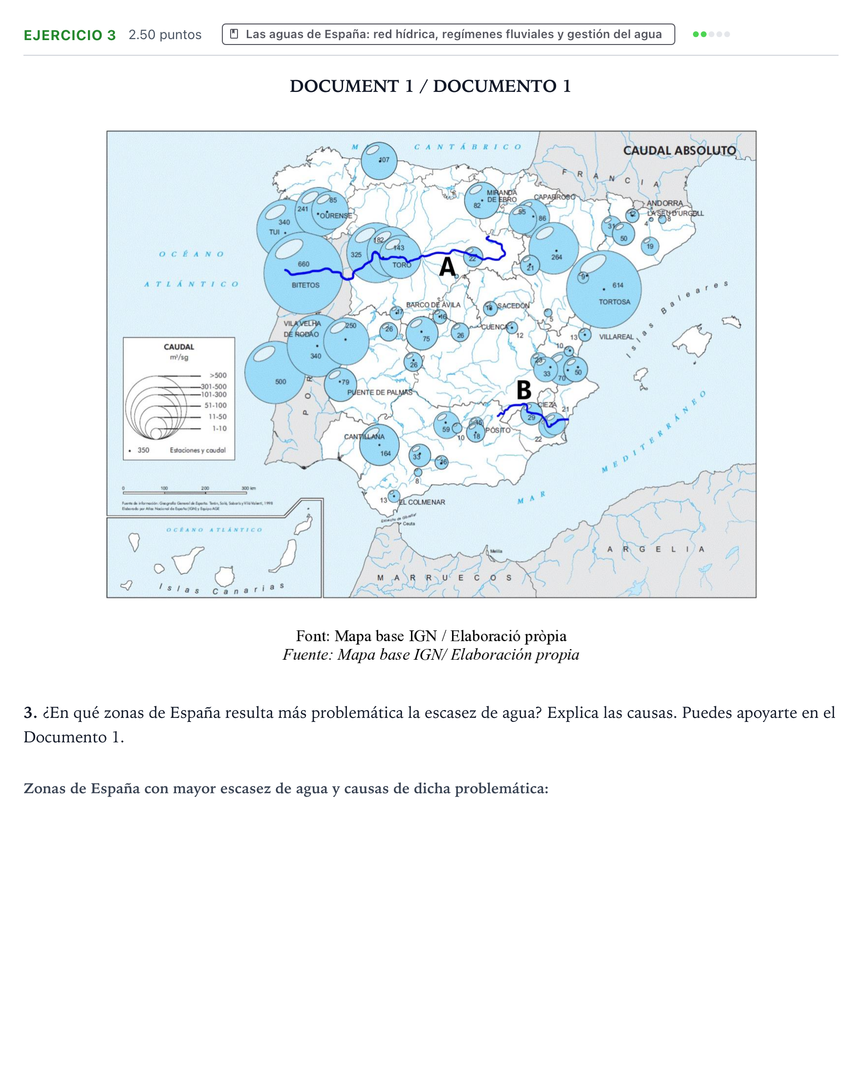 Enunciado: Problema 3 · Geografía PAU Valencia Ordinaria 2024