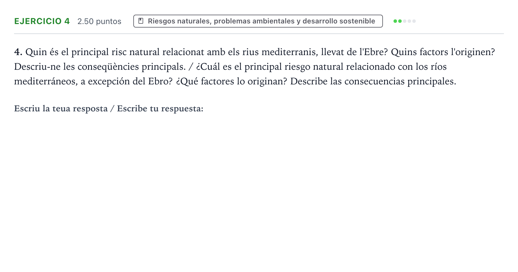 Enunciado: Problema 4 · Geografía PAU Valencia Ordinaria 2024