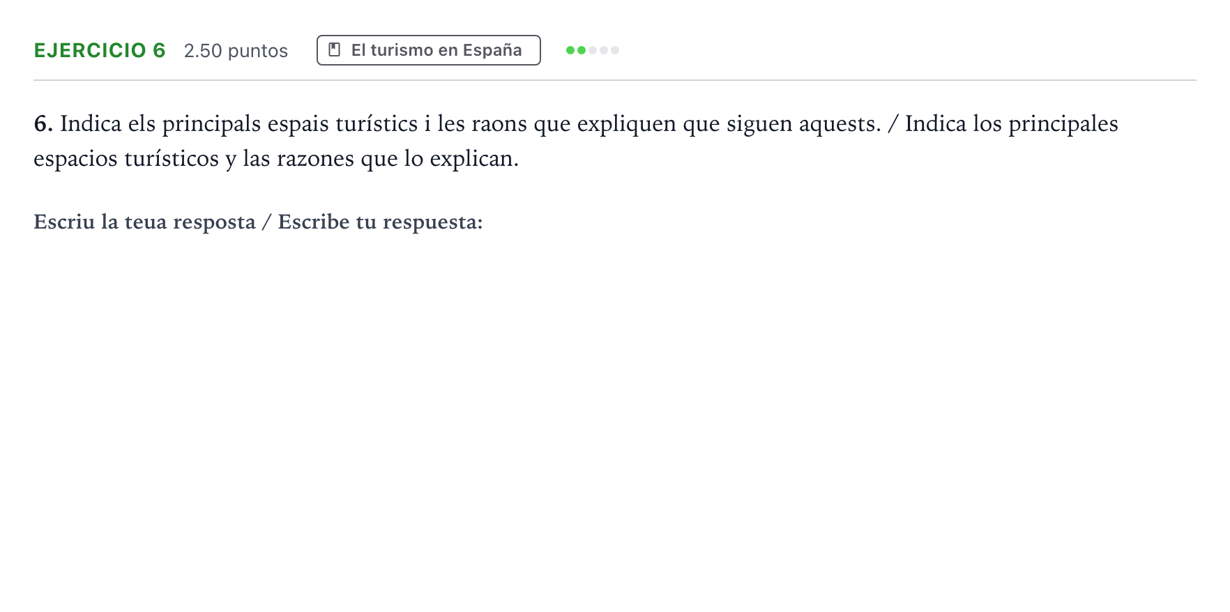 Enunciado: Problema 6 · Geografía PAU Valencia Ordinaria 2024