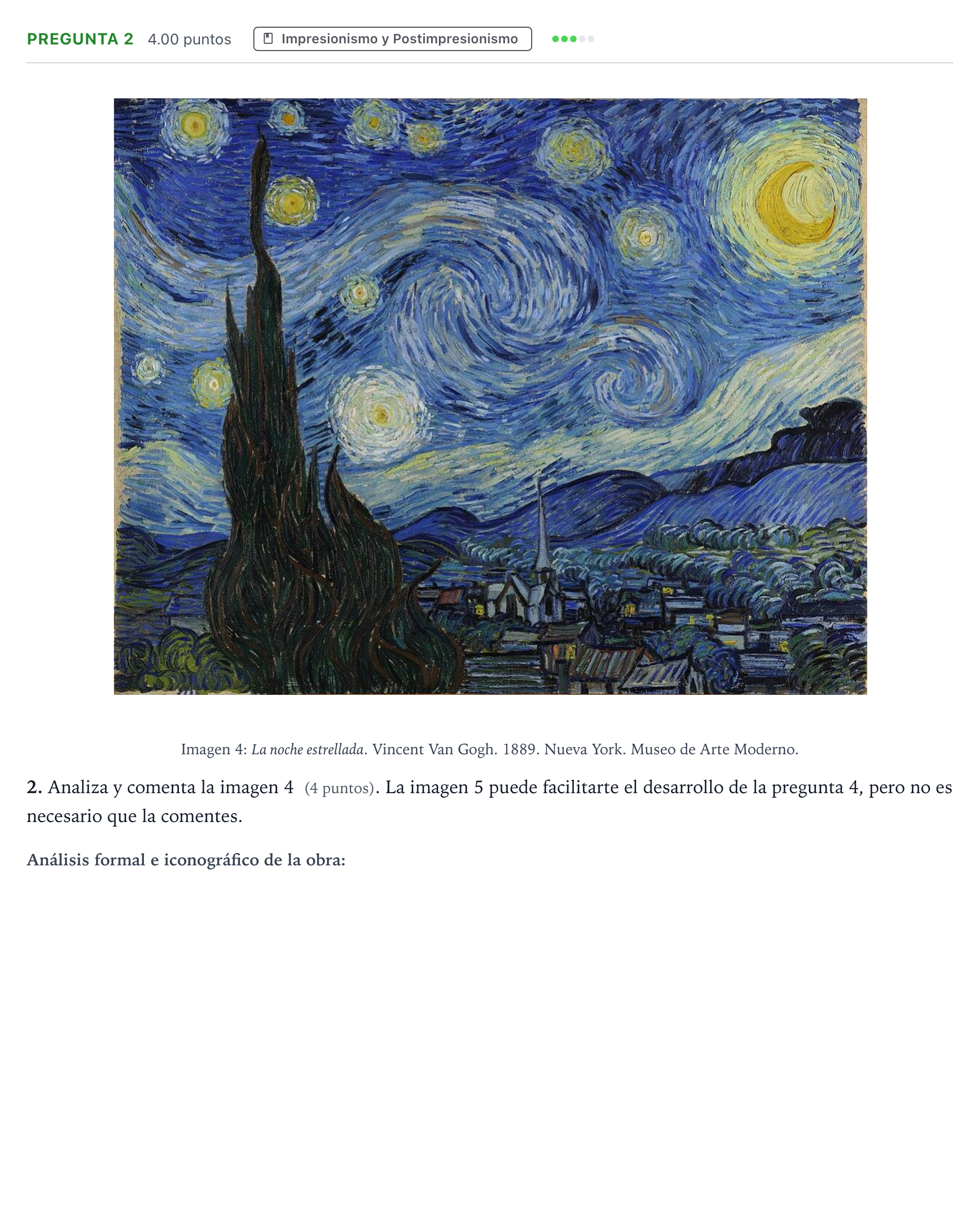 Enunciado: Pregunta 2 · Historia del Arte PAU Valencia Extraordinaria 2024