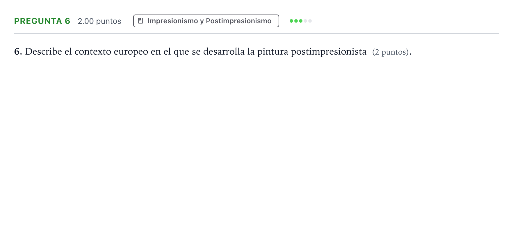 Enunciado: Pregunta 6 · Historia del Arte PAU Valencia Extraordinaria 2024