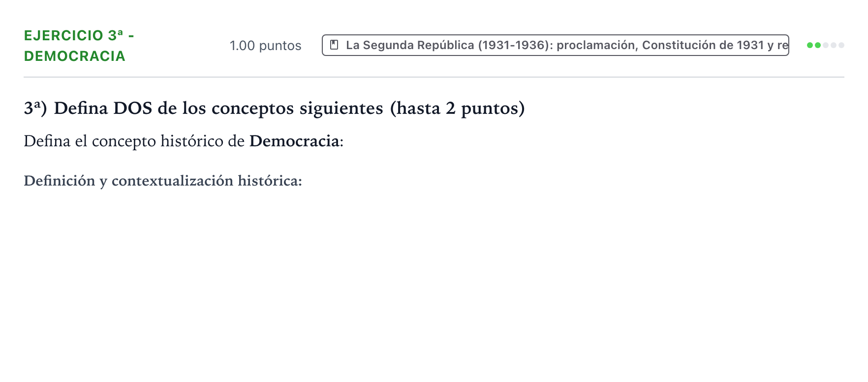 Enunciado: Ejercicio 3ª - Democracia · Historia de España PAU Valencia Extraordinaria 2024