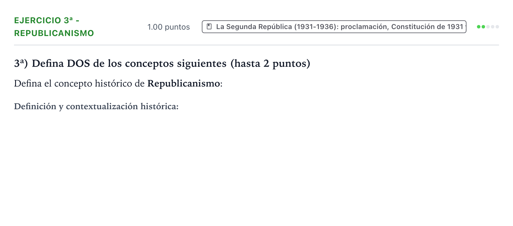 Enunciado: Ejercicio 3ª - Republicanismo · Historia de España PAU Valencia Extraordinaria 2024