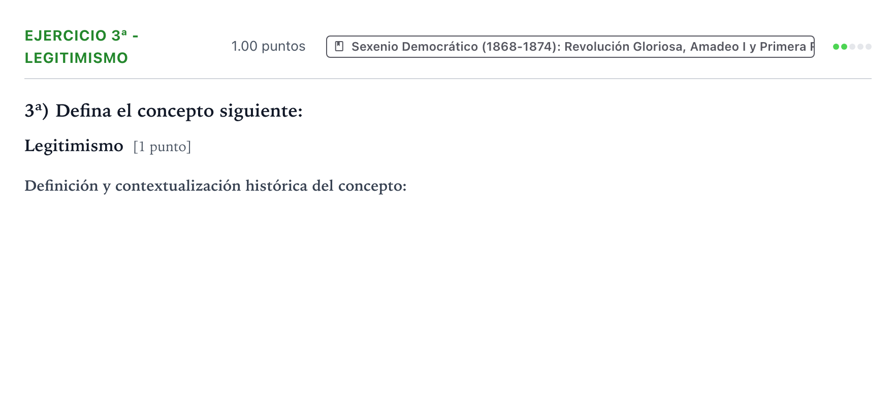 Enunciado: Ejercicio 3ª - Legitimismo · Historia de España PAU Valencia Ordinaria 2024