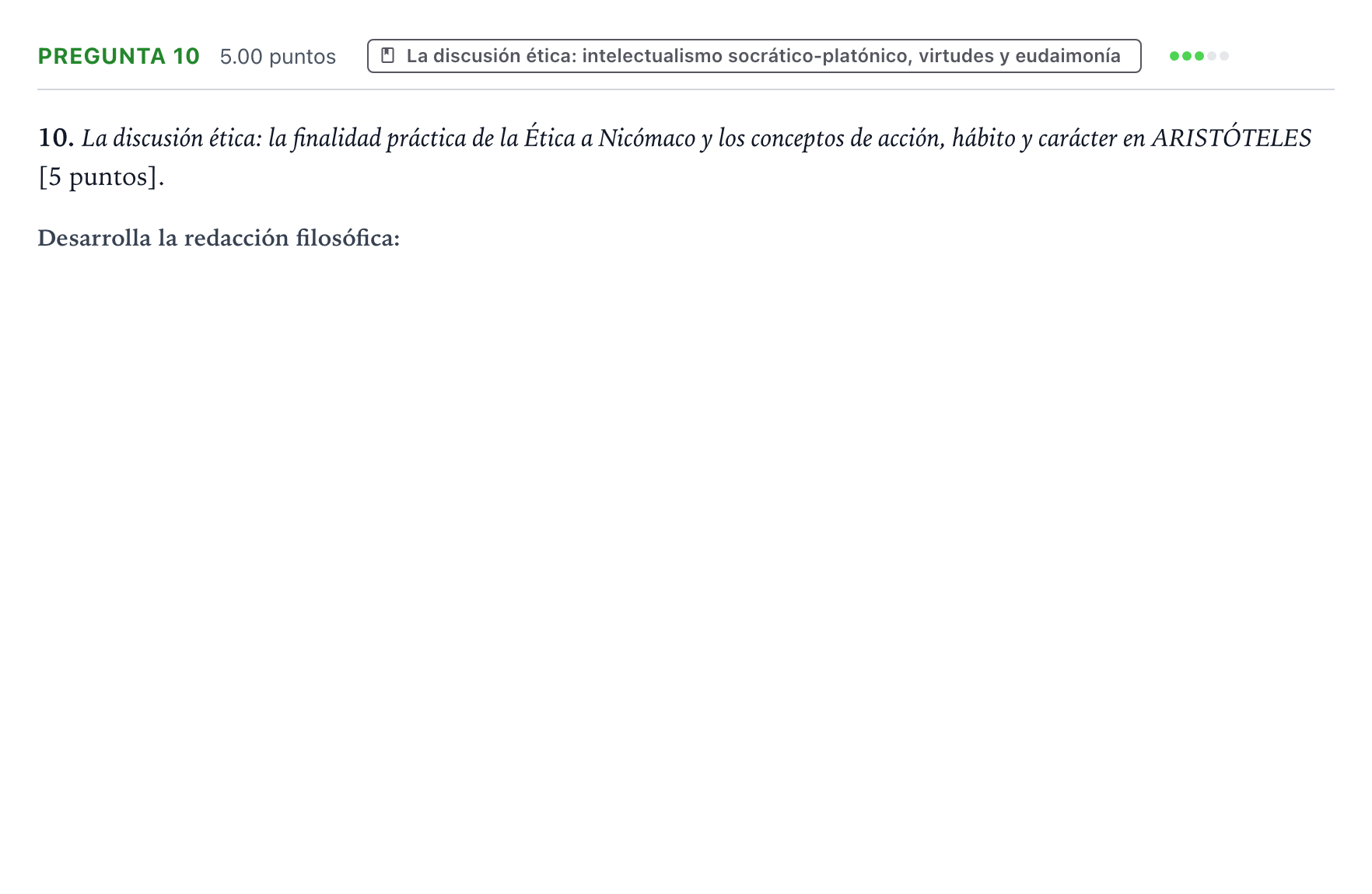 Enunciado: Pregunta 10 · Historia de la Filosofía PAU Valencia Extraordinaria 2024