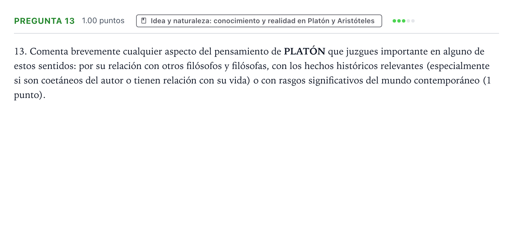 Enunciado: Pregunta 13 · Historia de la Filosofía PAU Valencia Extraordinaria 2024