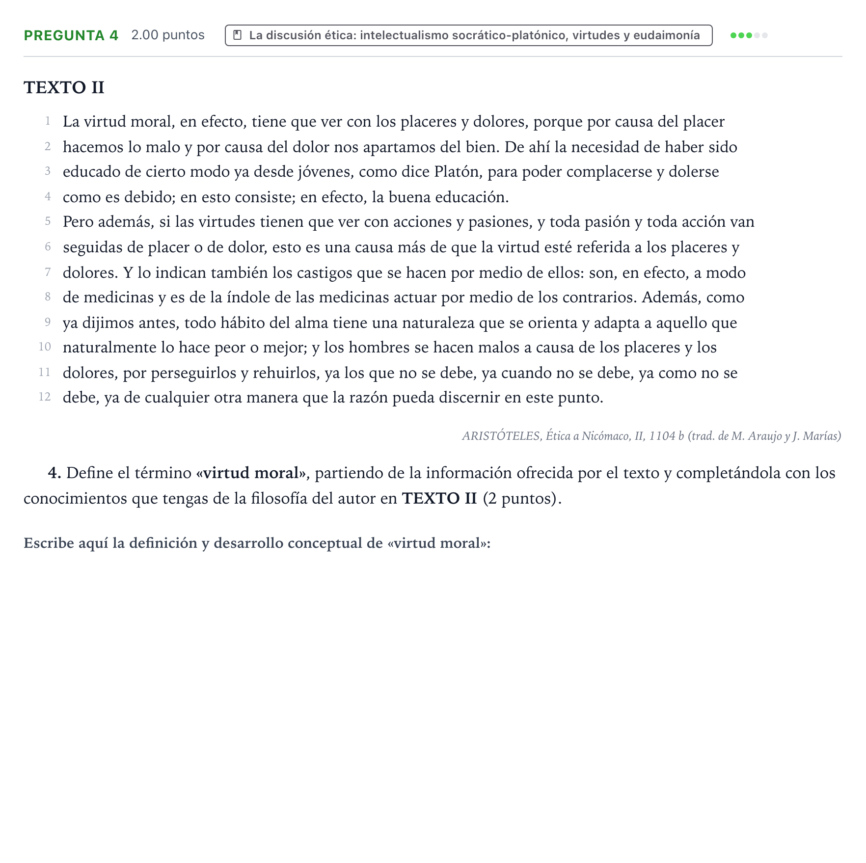Enunciado: Pregunta 4 · Historia de la Filosofía PAU Valencia Extraordinaria 2024