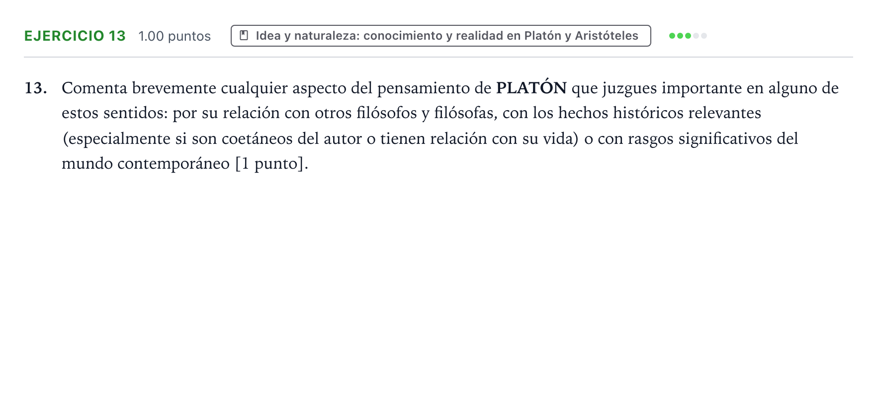 Enunciado: Problema 13 · Historia de la Filosofía PAU Valencia Extraordinaria solapamiento 2024