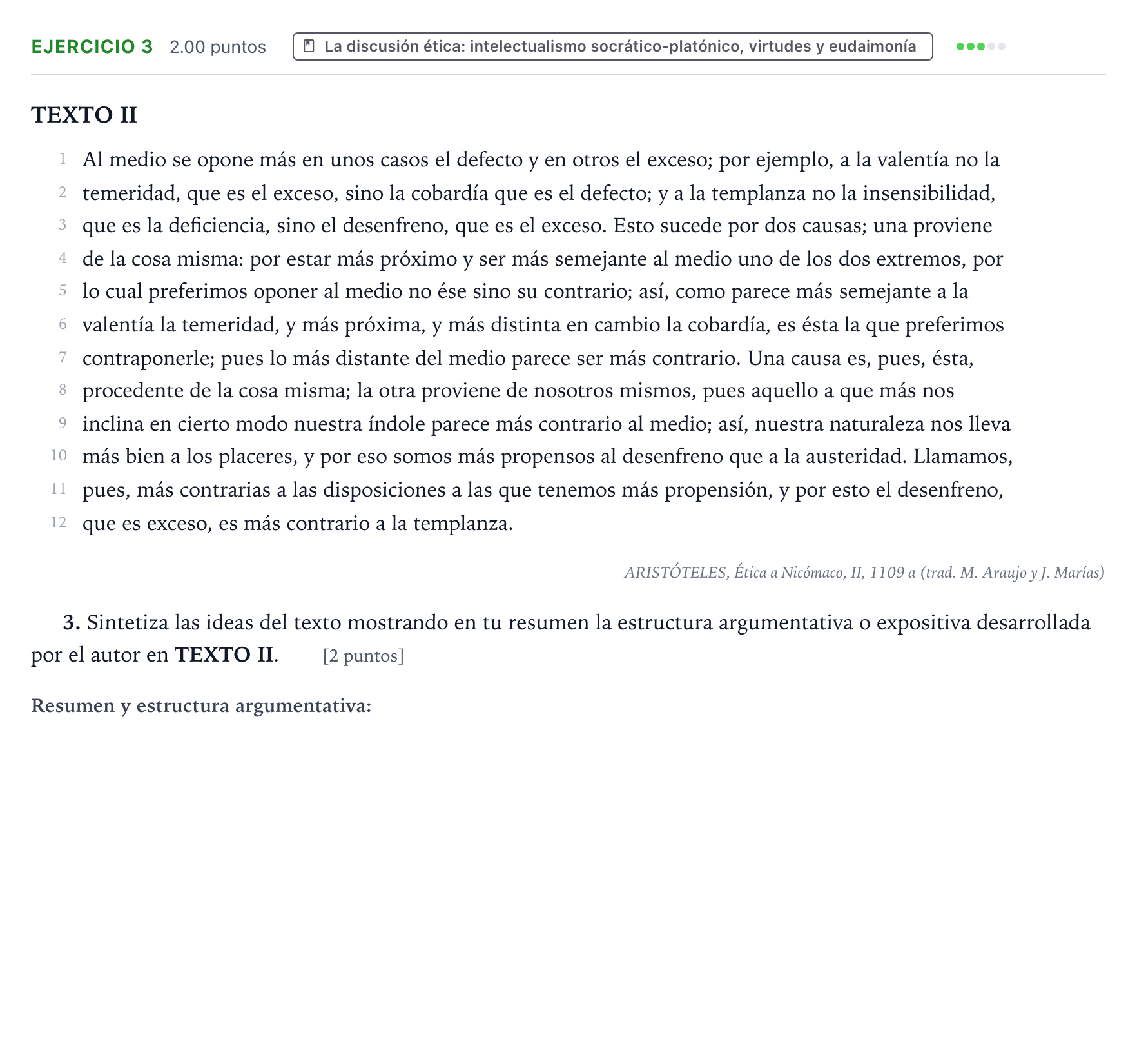 Enunciado: Problema 3 · Historia de la Filosofía PAU Valencia Extraordinaria solapamiento 2024