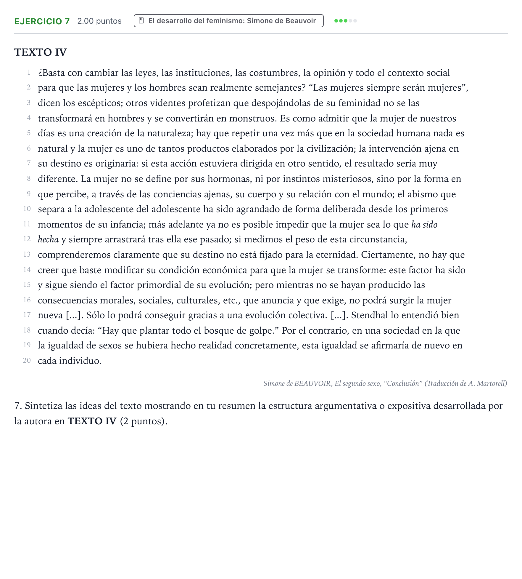 Enunciado: Problema 7 · Historia de la Filosofía PAU Valencia Extraordinaria solapamiento 2024