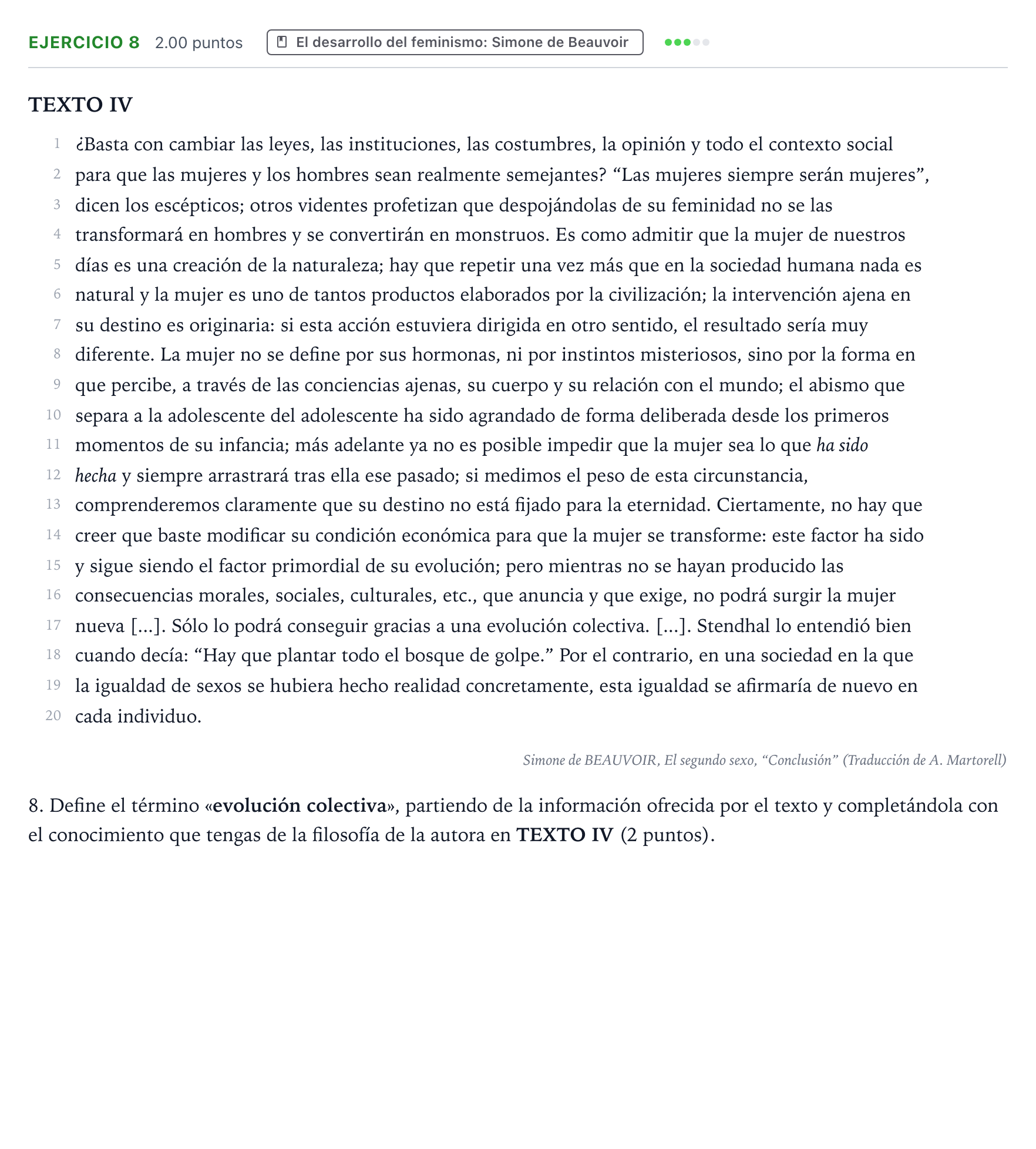 Enunciado: Problema 8 · Historia de la Filosofía PAU Valencia Extraordinaria solapamiento 2024