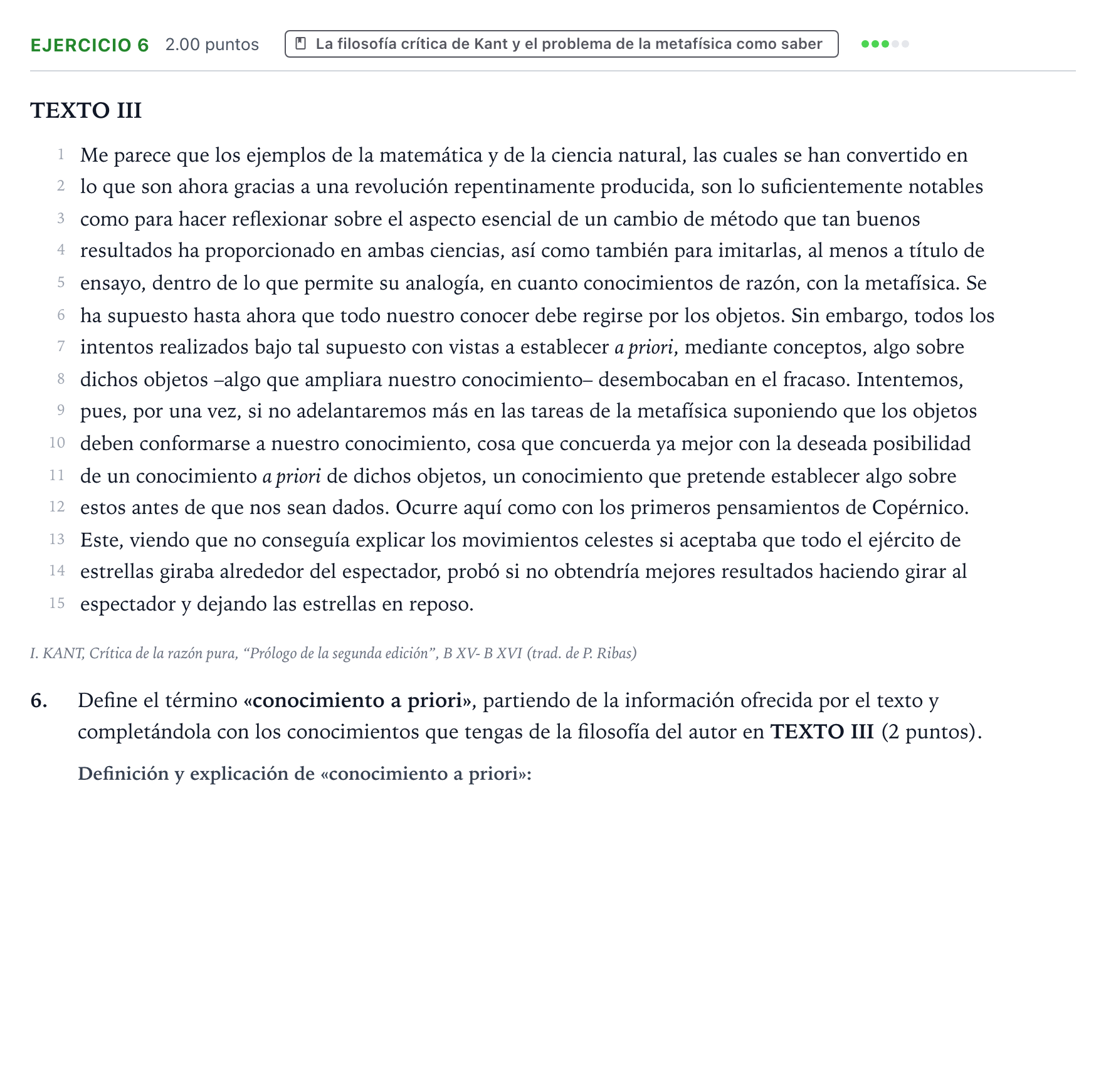 Enunciado: Problema 6 · Historia de la Filosofía PAU Valencia Ordinaria 2024
