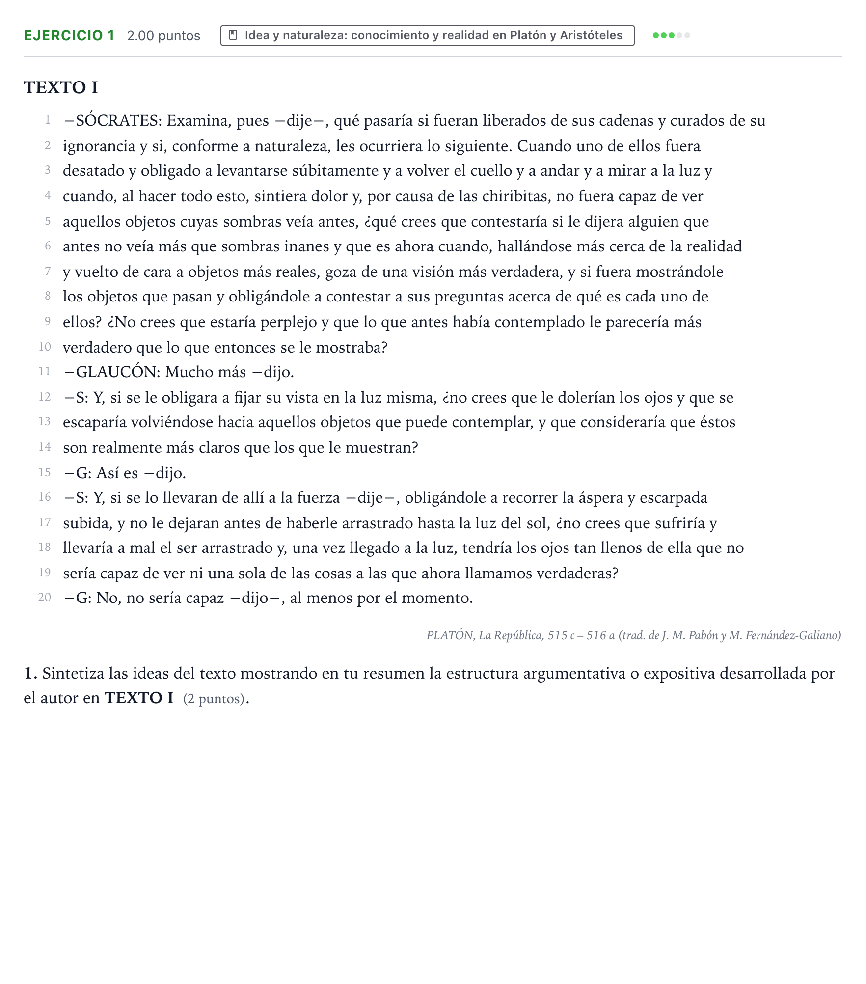 Enunciado: Problema 1 · Historia de la Filosofía PAU Valencia Ordinaria solapamiento 2024
