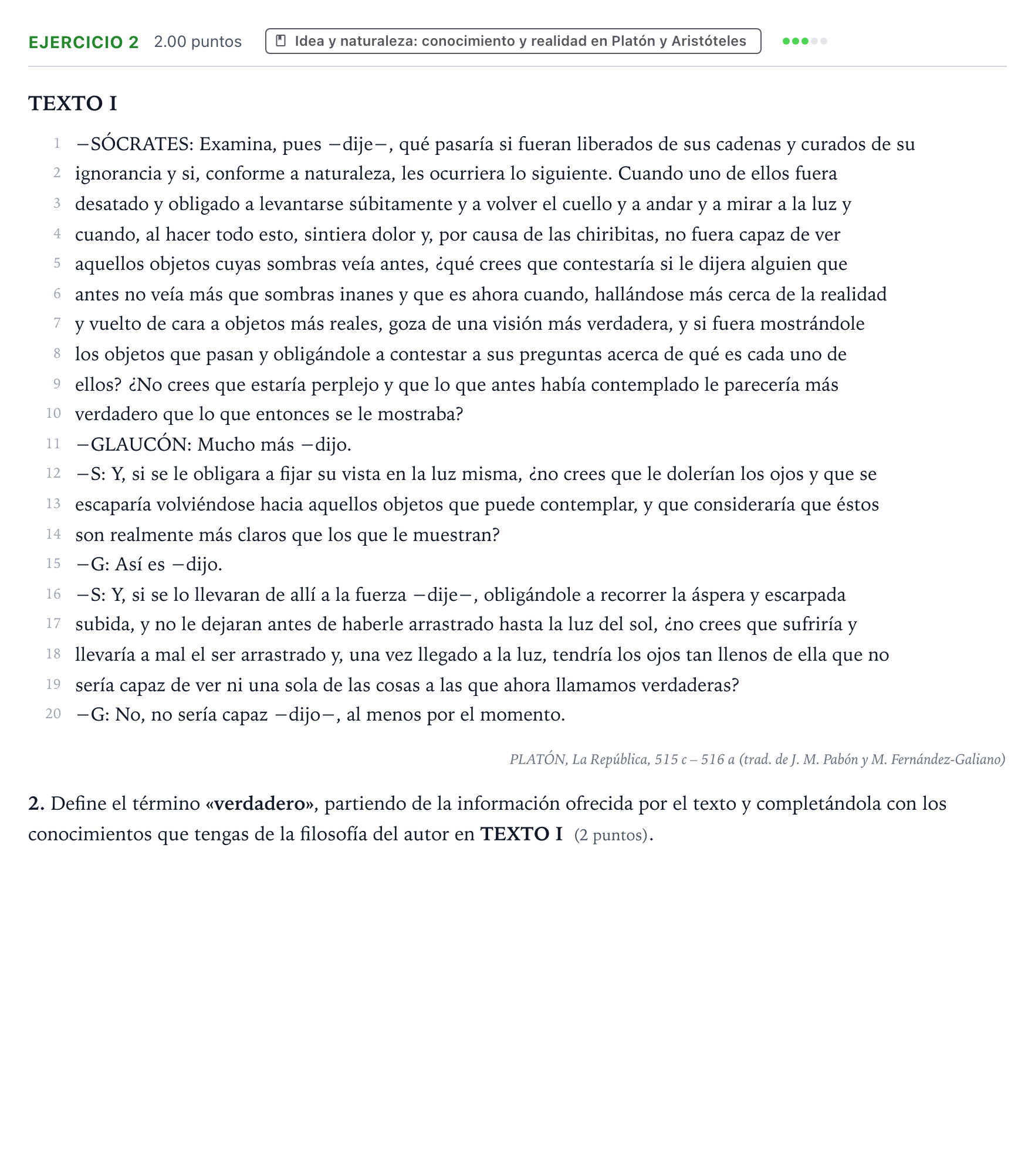 Enunciado: Problema 2 · Historia de la Filosofía PAU Valencia Ordinaria solapamiento 2024
