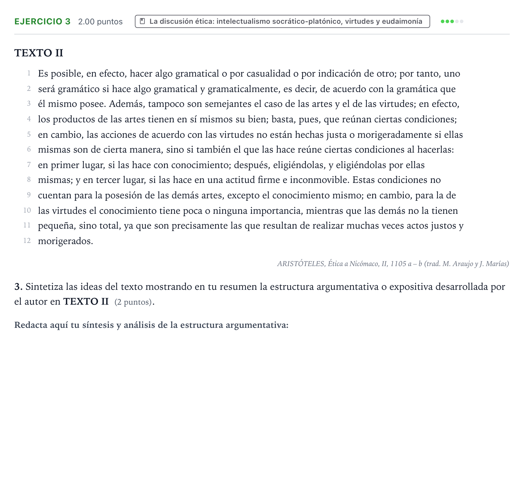 Enunciado: Problema 3 · Historia de la Filosofía PAU Valencia Ordinaria solapamiento 2024