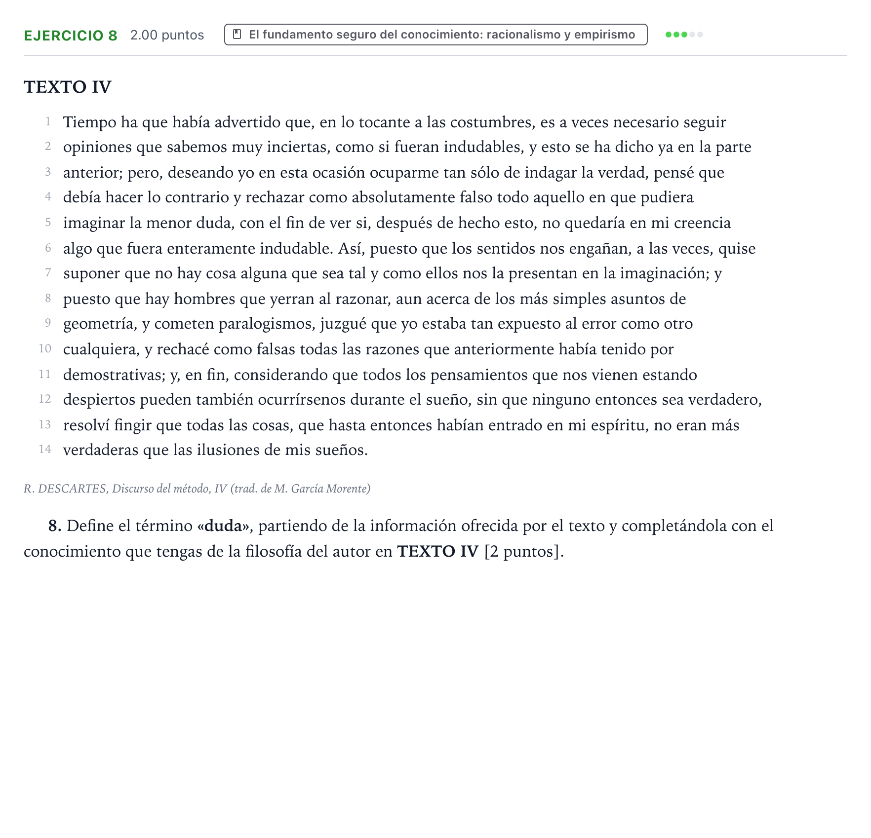 Enunciado: Problema 8 · Historia de la Filosofía PAU Valencia Ordinaria solapamiento 2024