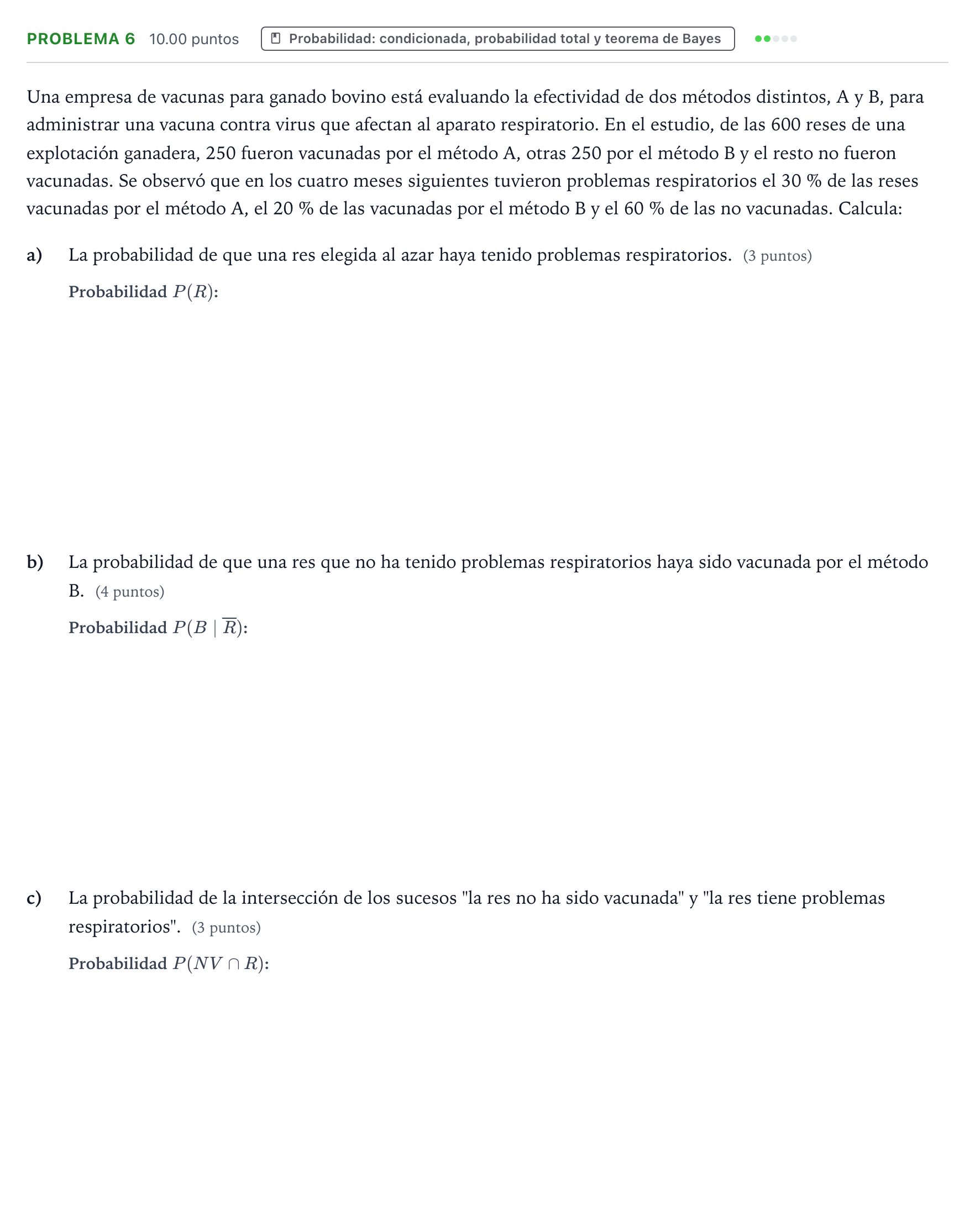 Enunciado: Problema 6 · Matemáticas aplicadas a las Ciencias Sociales II PAU Valencia Extraordinaria 2024