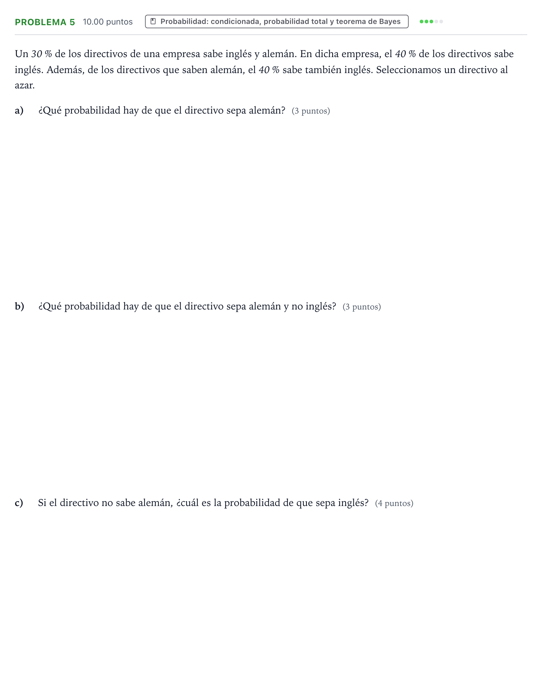 Enunciado: Problema 5 · Matemáticas aplicadas a las Ciencias Sociales II PAU Valencia Ordinaria 2024