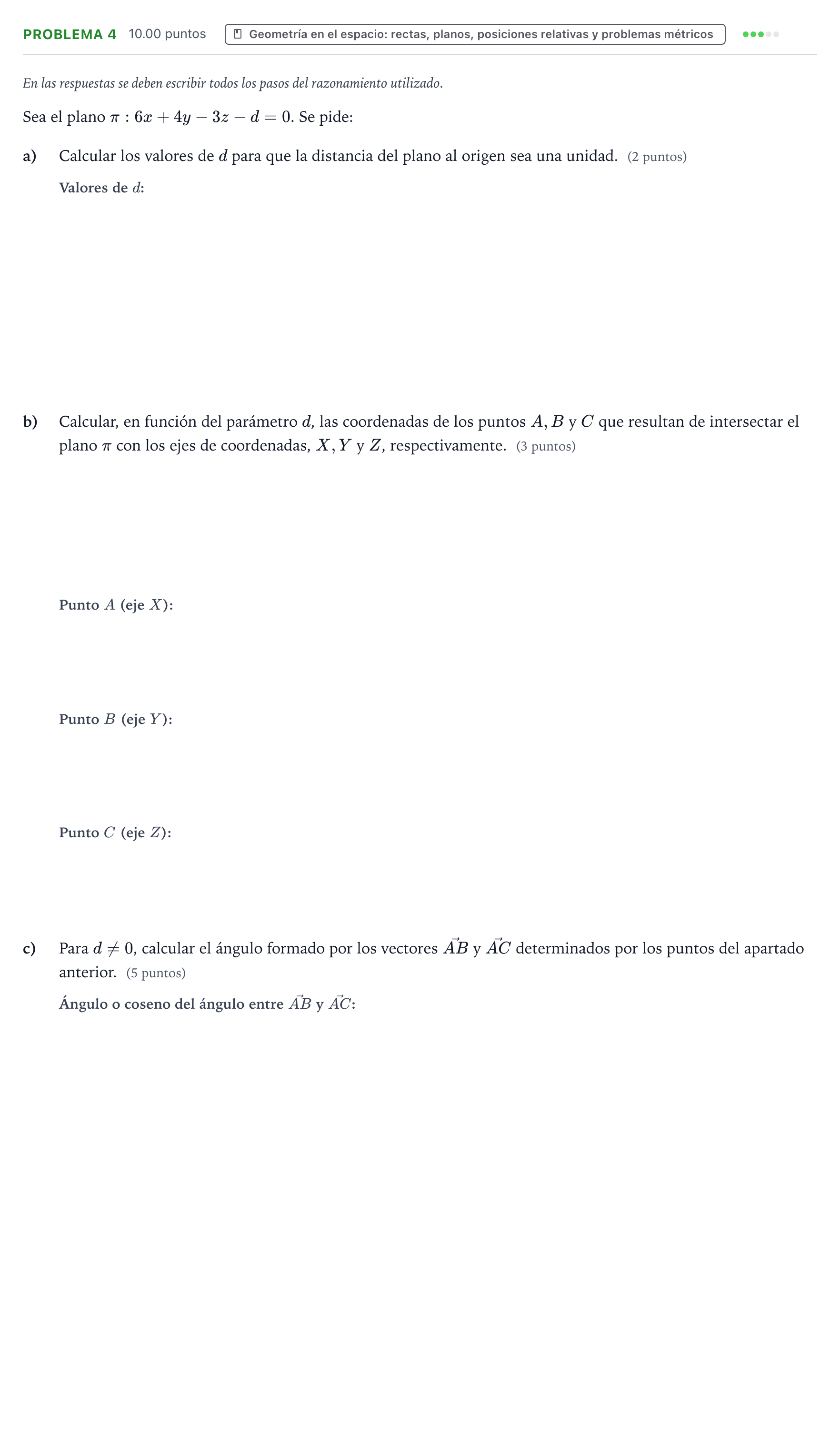 Enunciado: Problema 4 · Matemáticas II PAU Valencia Extraordinaria 2024