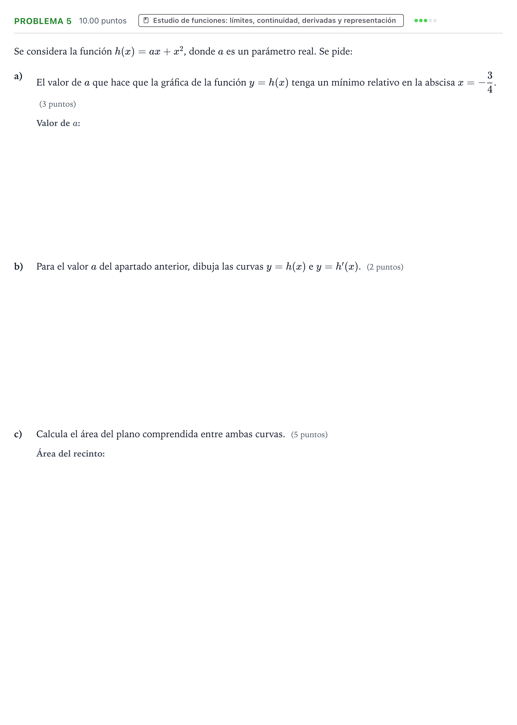 Enunciado: Problema 5 · Matemáticas II PAU Valencia Extraordinaria 2024