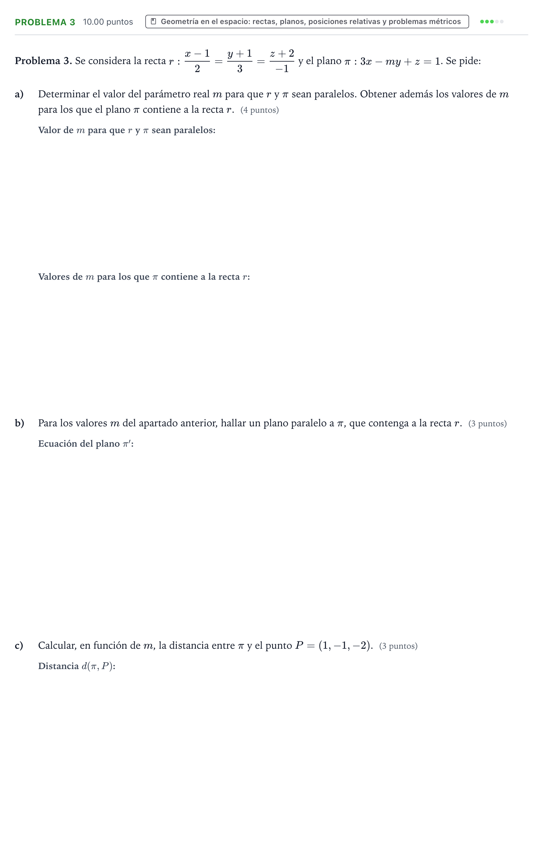 Enunciado: Problema 3 · Matemáticas II PAU Valencia Ordinaria 2024