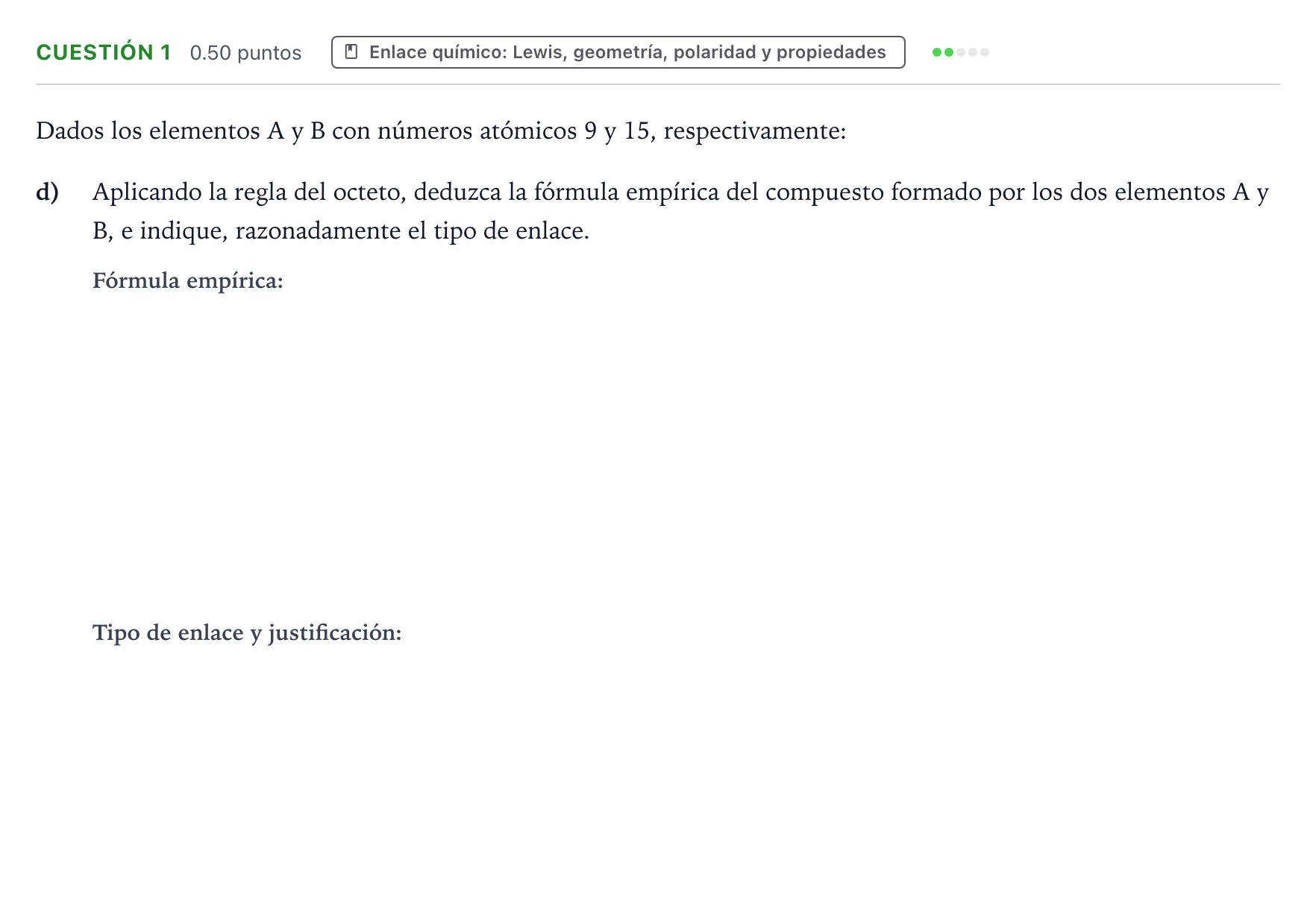 Enunciado: Cuestión 1 - Enlace químico · Química PAU Valencia Ordinaria 2024