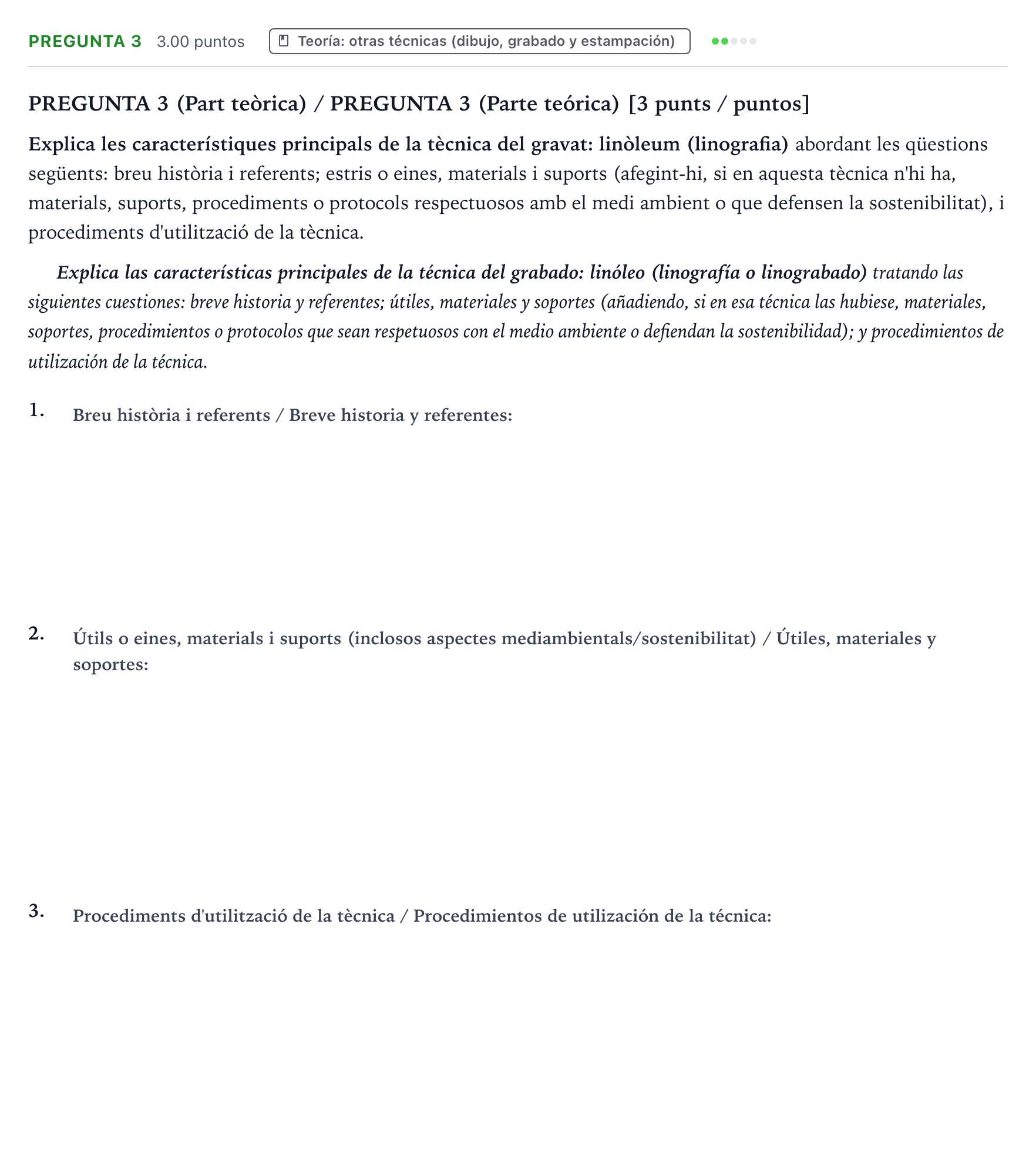 Enunciado: Pregunta 3 · Técnicas de Expresión Gráfico-Plástica PAU Valencia Extraordinaria 2024