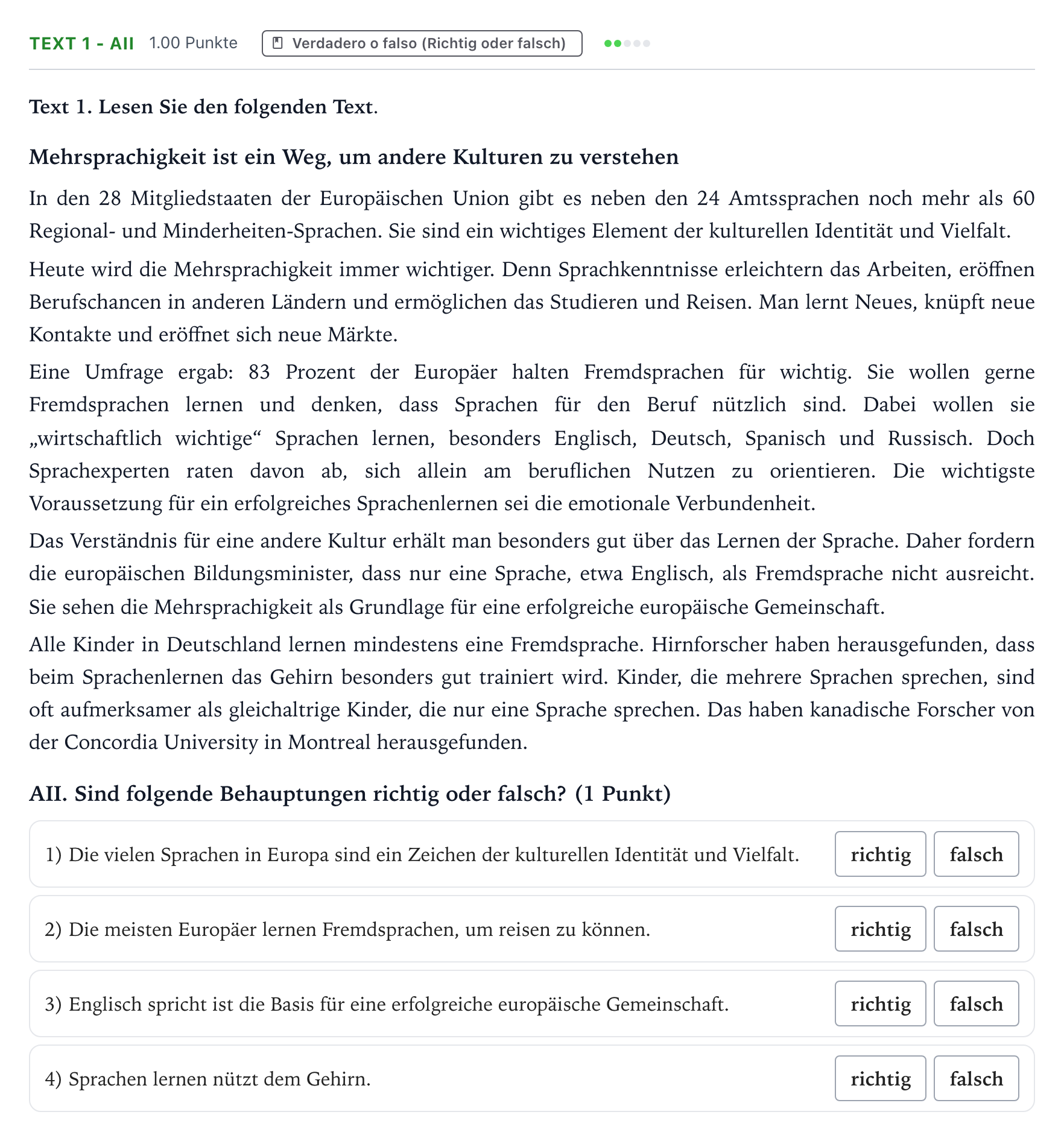 Enunciado: Ejercicio Text 1 - AII · Alemán PAU Valencia Ordinaria 2023