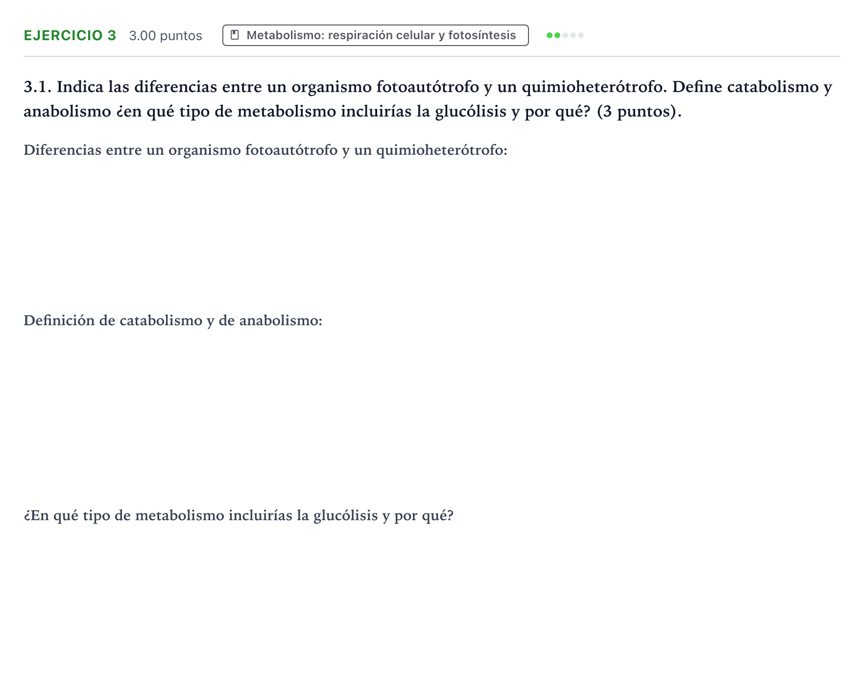 Enunciado: Ejercicio 3 - Metabolismo · Biología PAU Valencia Extraordinaria 2023
