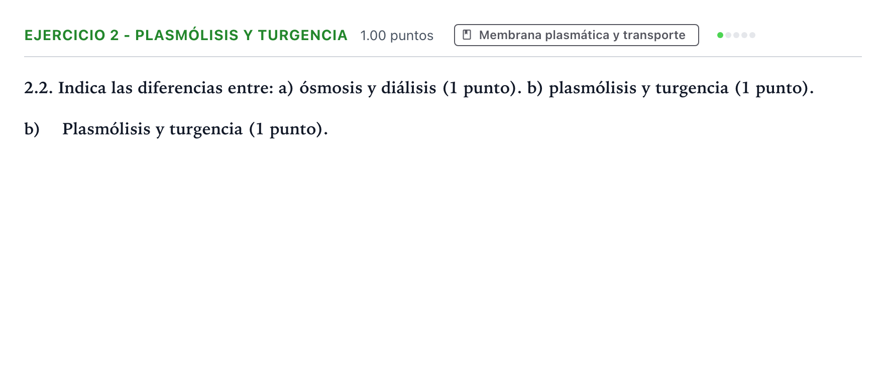 Enunciado: Ejercicio 2 - Plasmólisis y turgencia · Biología PAU Valencia Ordinaria 2023