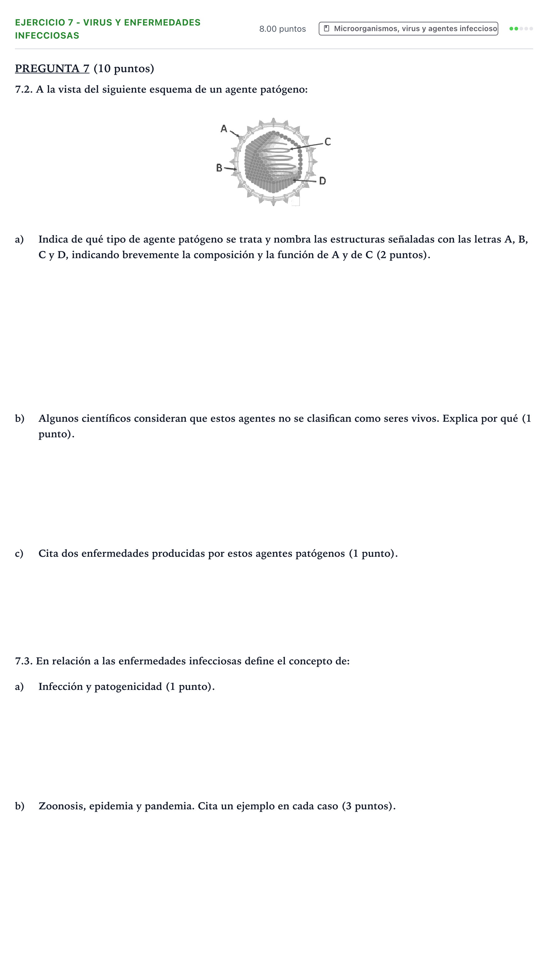 Enunciado: Ejercicio 7 - Virus y enfermedades infecciosas · Biología PAU Valencia Ordinaria 2023