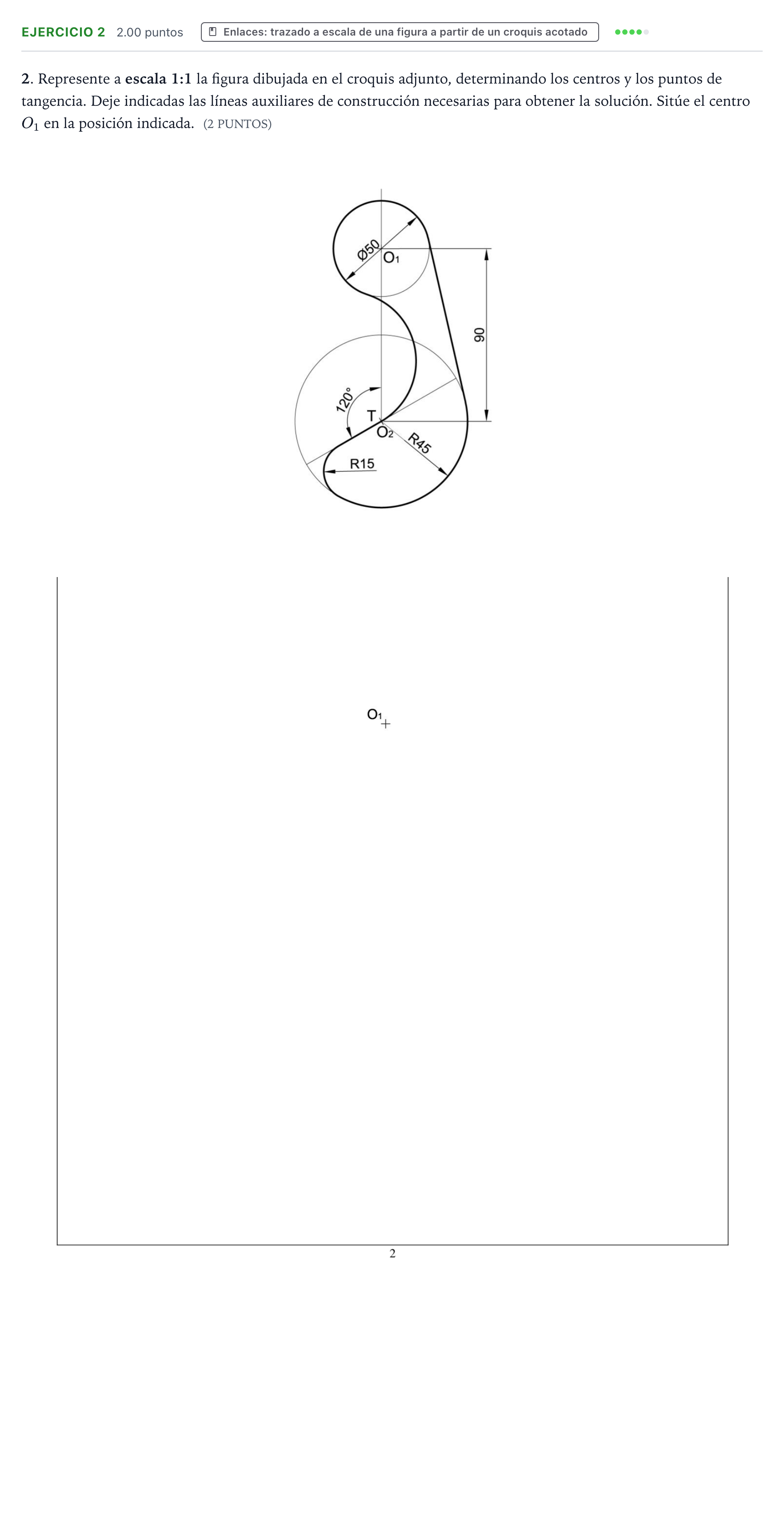 Enunciado: Problema 2 · Dibujo técnico II PAU Valencia Extraordinaria 2023