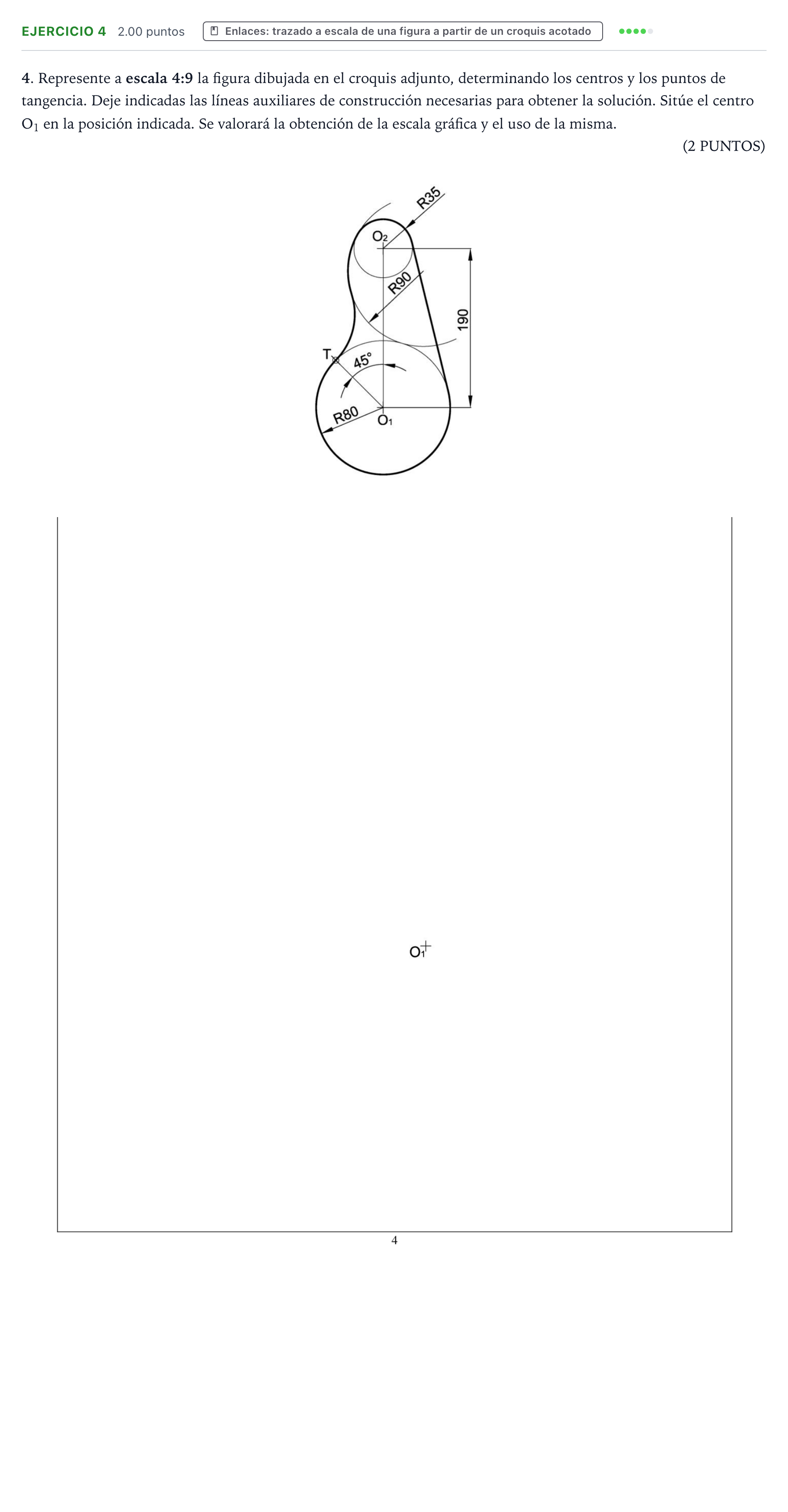 Enunciado: Problema 4 · Dibujo técnico II PAU Valencia Extraordinaria 2023