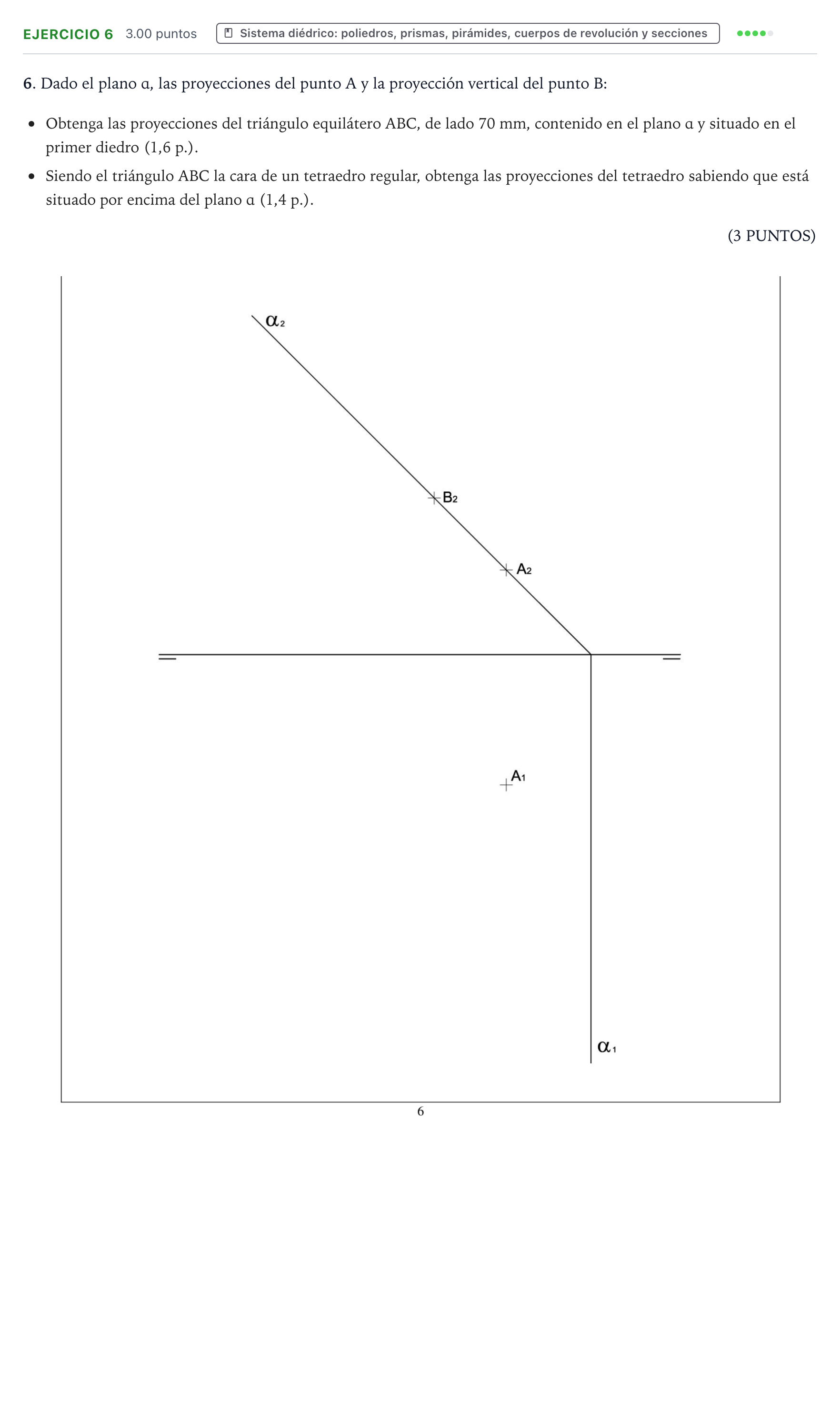 Enunciado: Problema 6 · Dibujo técnico II PAU Valencia Extraordinaria 2023