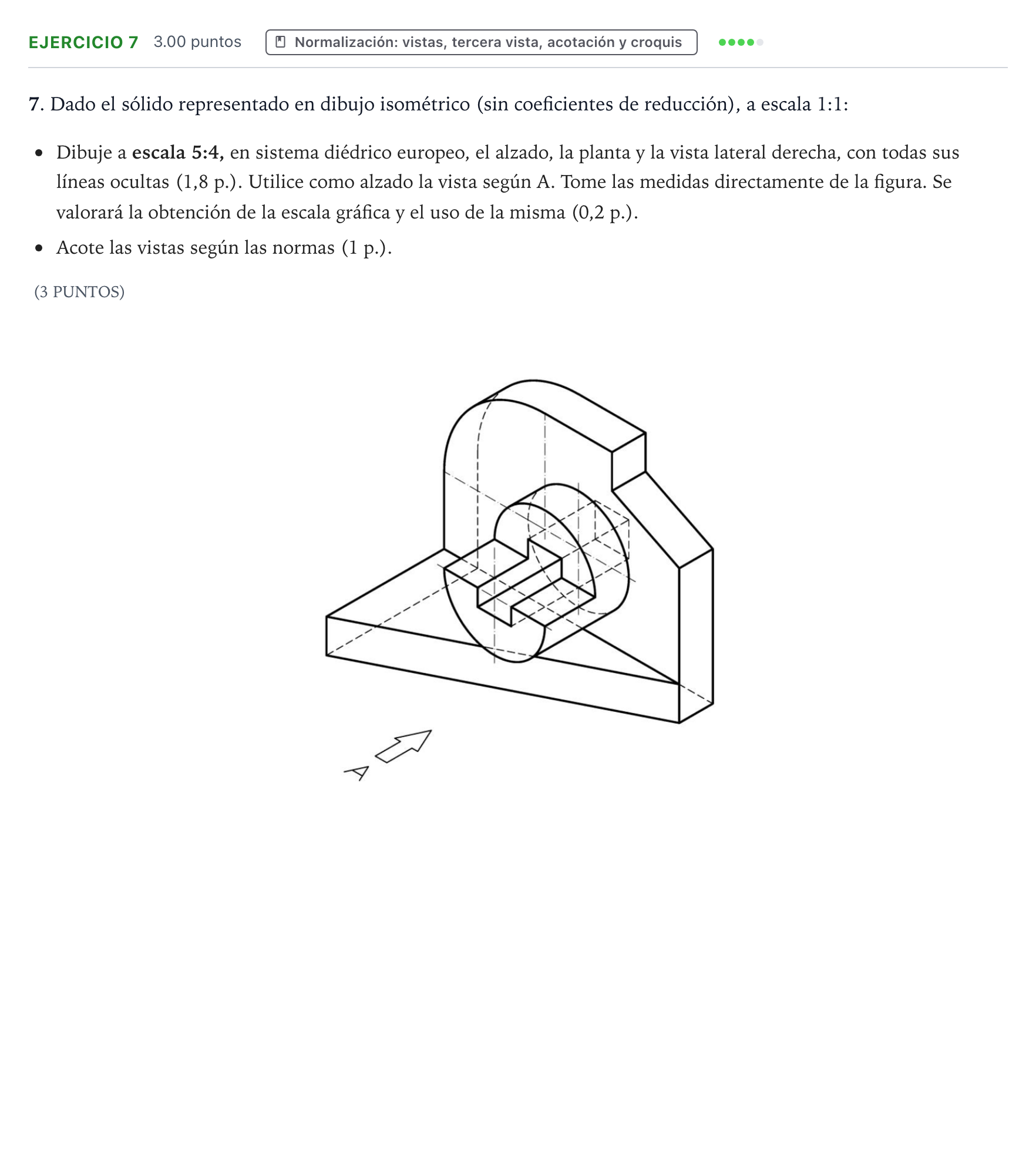 Enunciado: Problema 7 · Dibujo técnico II PAU Valencia Extraordinaria 2023
